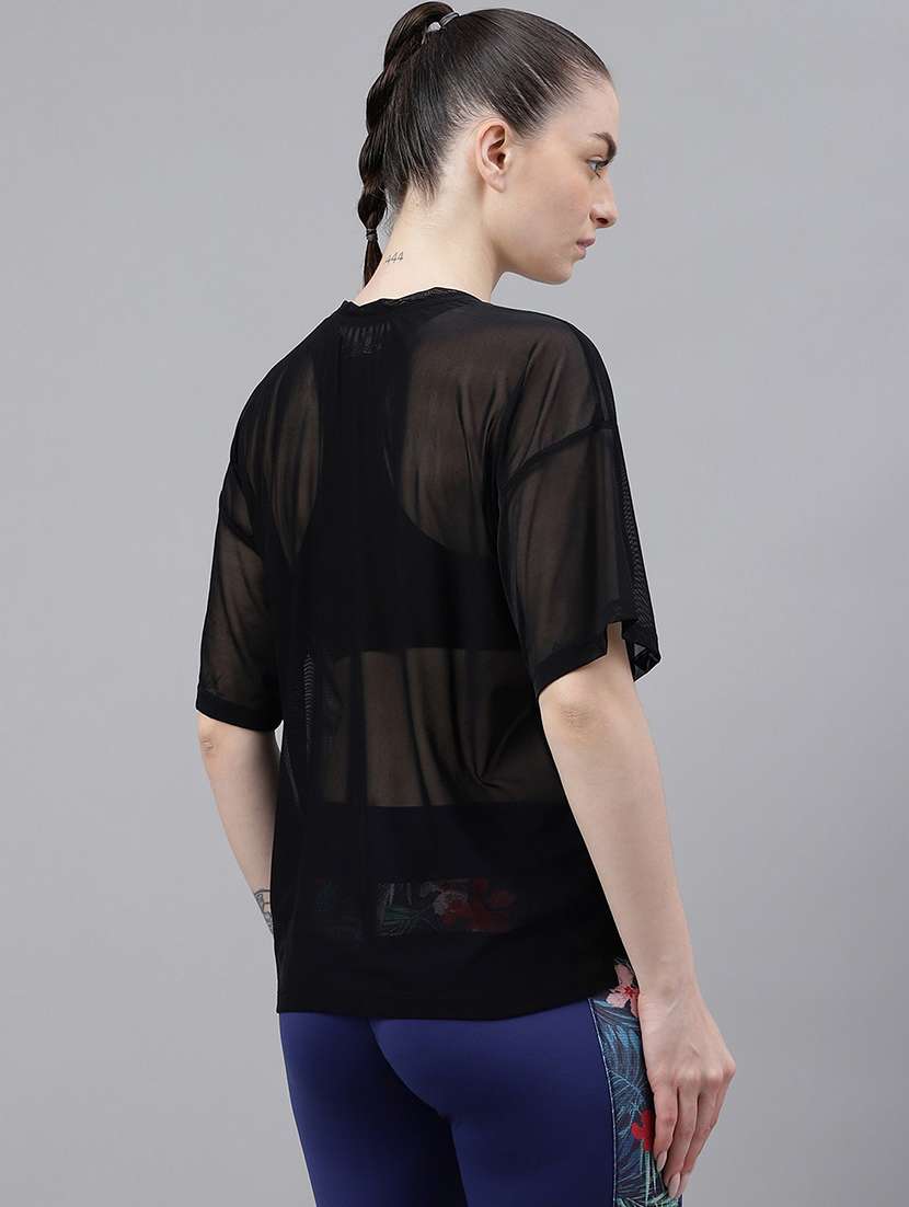 women typography printed relaxed fit dri-fit t-shirt - 21763265 -  Standard Image - 3