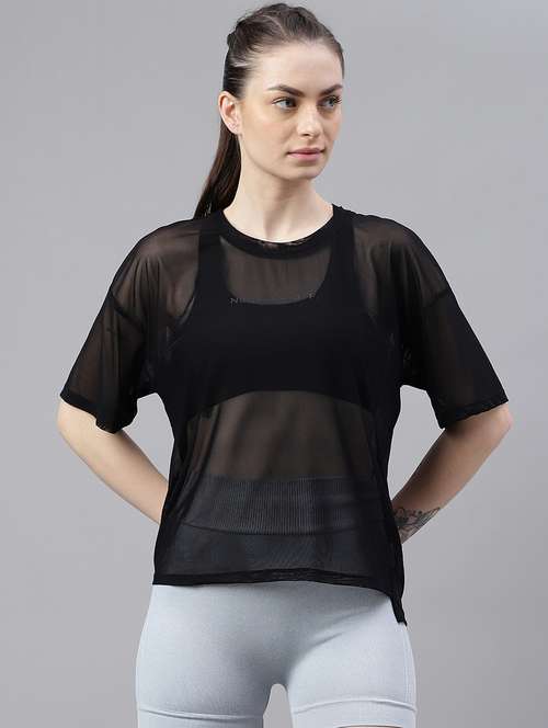 women typography printed relaxed fit dri-fit t-shirt - 21763267 -  Standard Image - 0