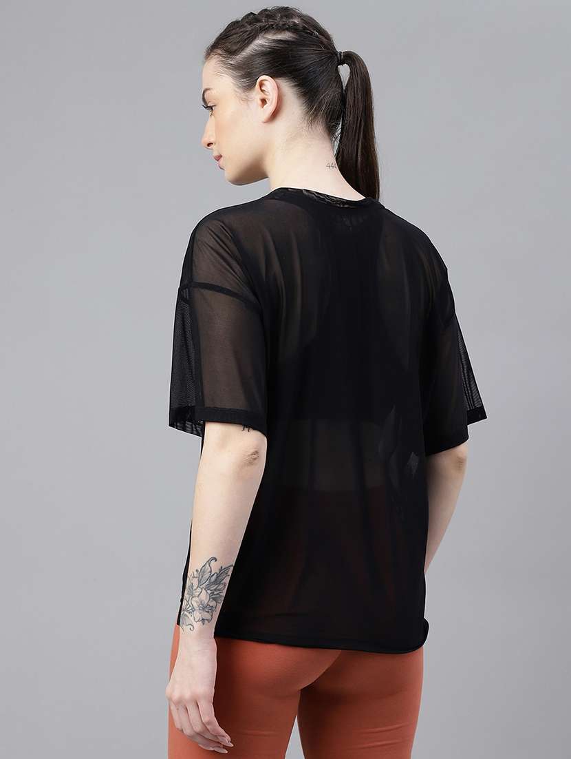 women typography printed relaxed fit dri-fit t-shirt - 21763270 -  Standard Image - 3