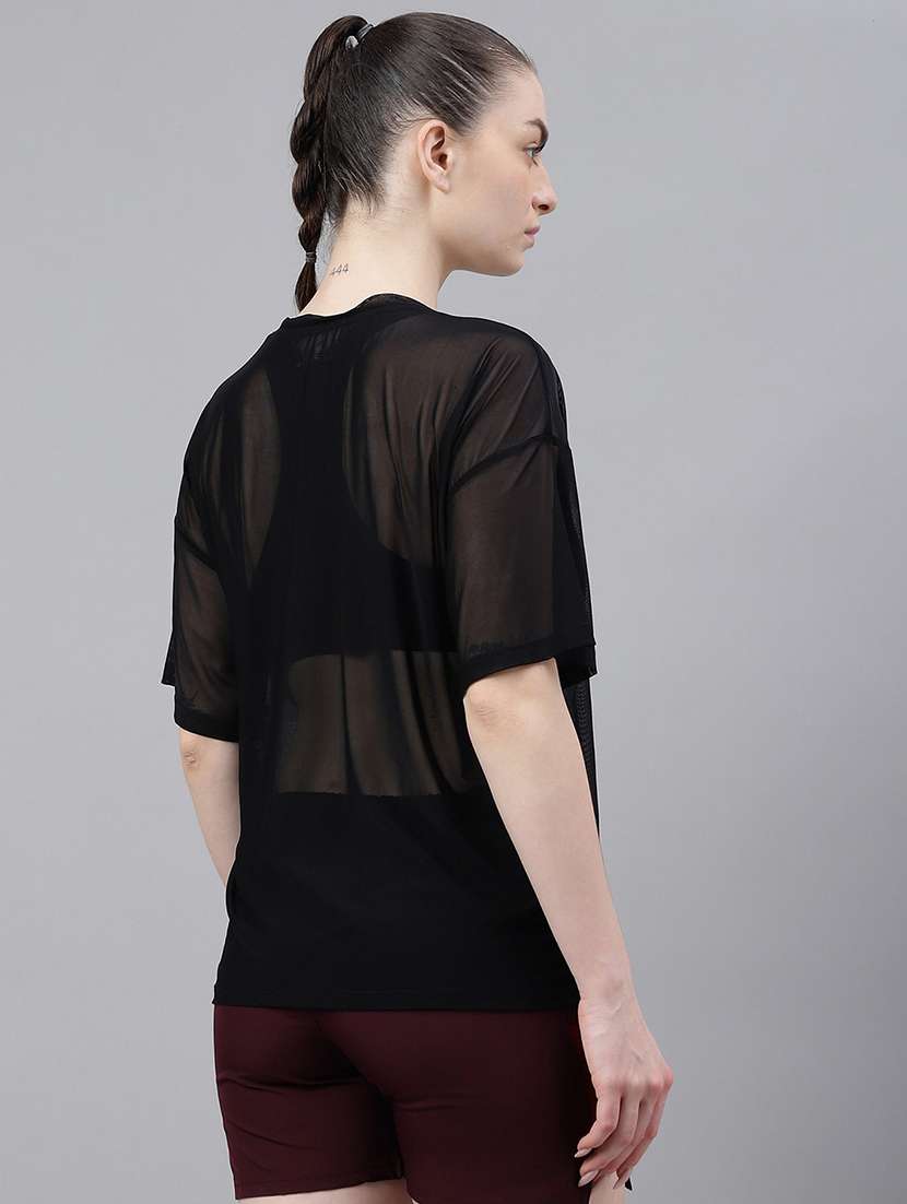 women typography printed relaxed fit dri-fit t-shirt - 21763271 -  Standard Image - 3