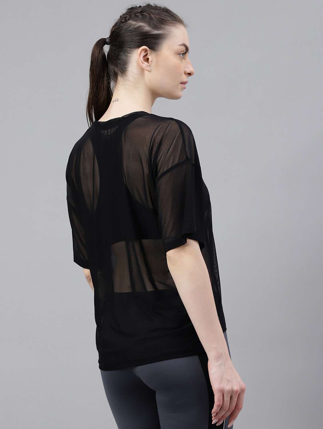 women printed relaxed fit mesh sports t-shirt - 21763272 -  Standard Image - 3