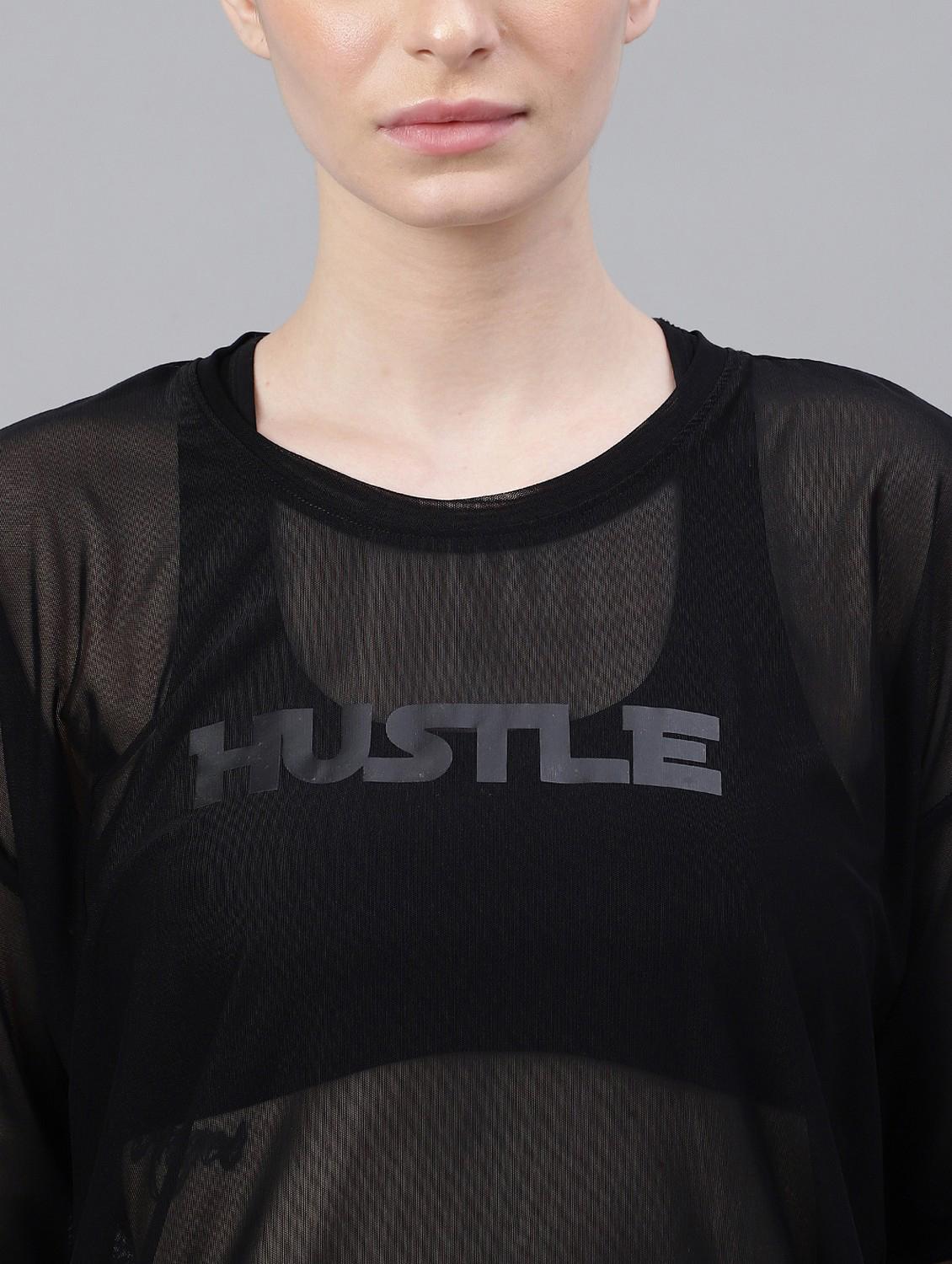 women printed relaxed fit mesh sports t-shirt - 21763275 -  Standard Image - 5