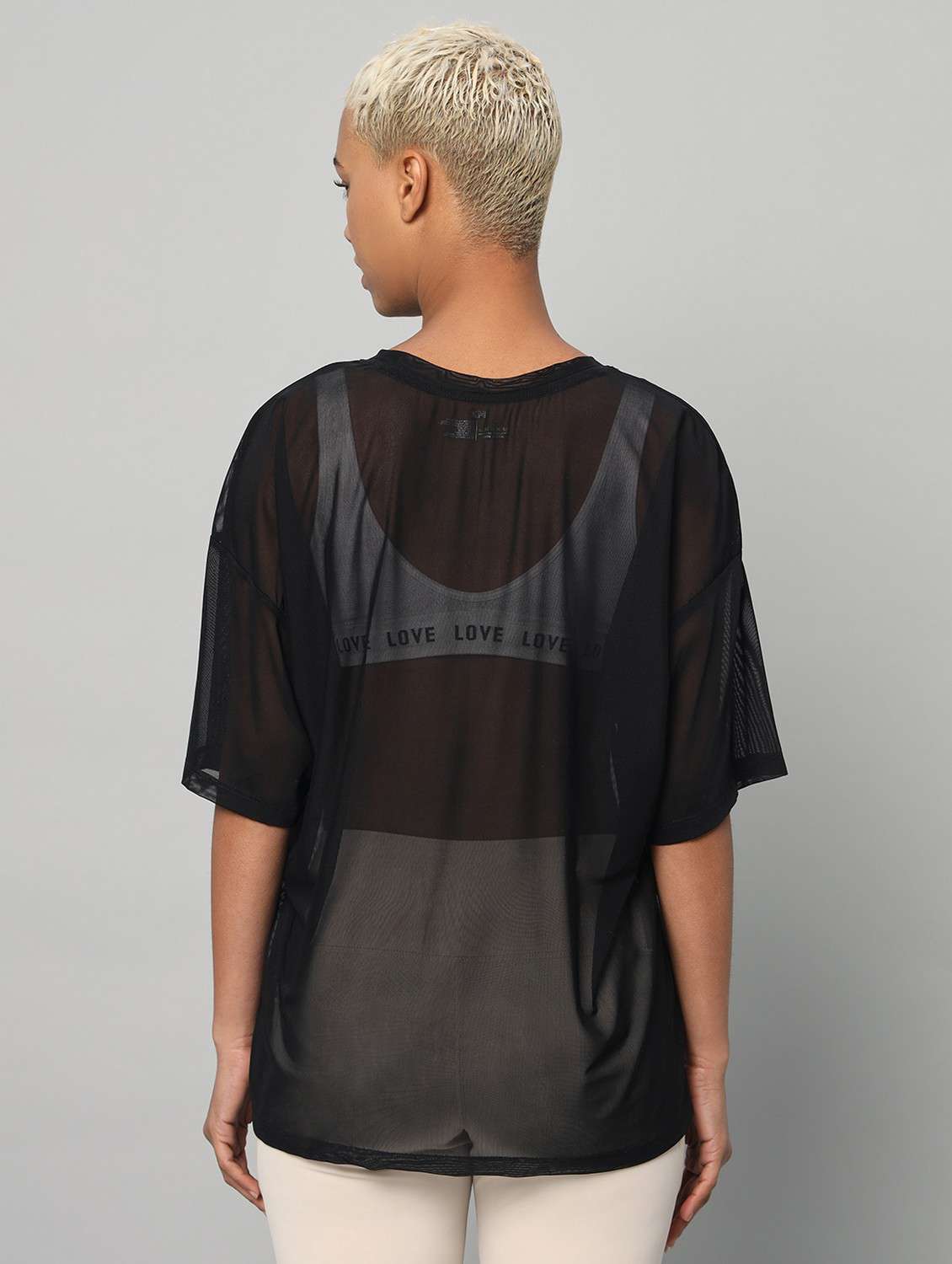 women printed relaxed fit mesh sports t-shirt - 21763288 -  Standard Image - 3