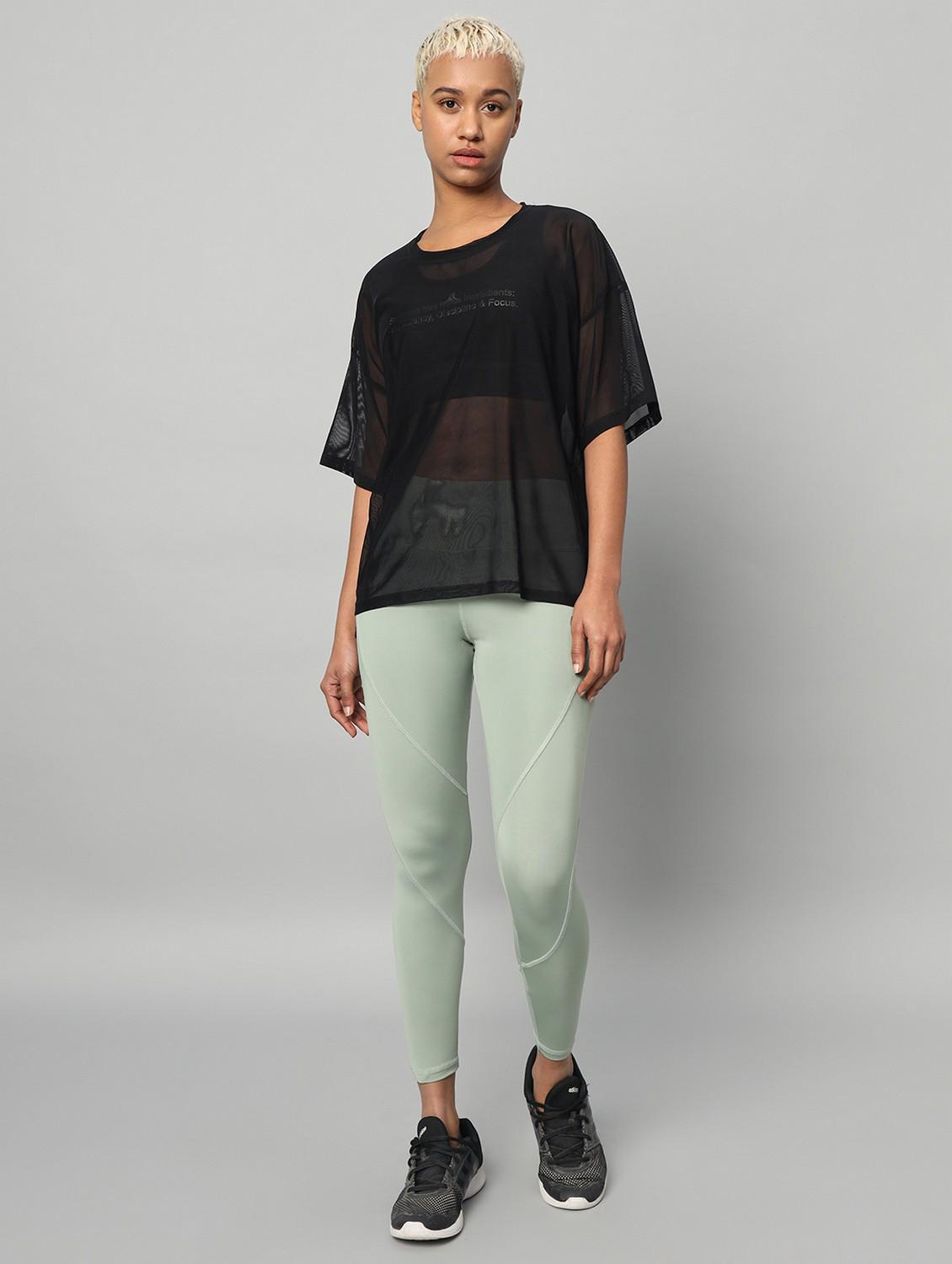 women printed relaxed fit mesh sports t-shirt - 21763292 - Standard Image - 5