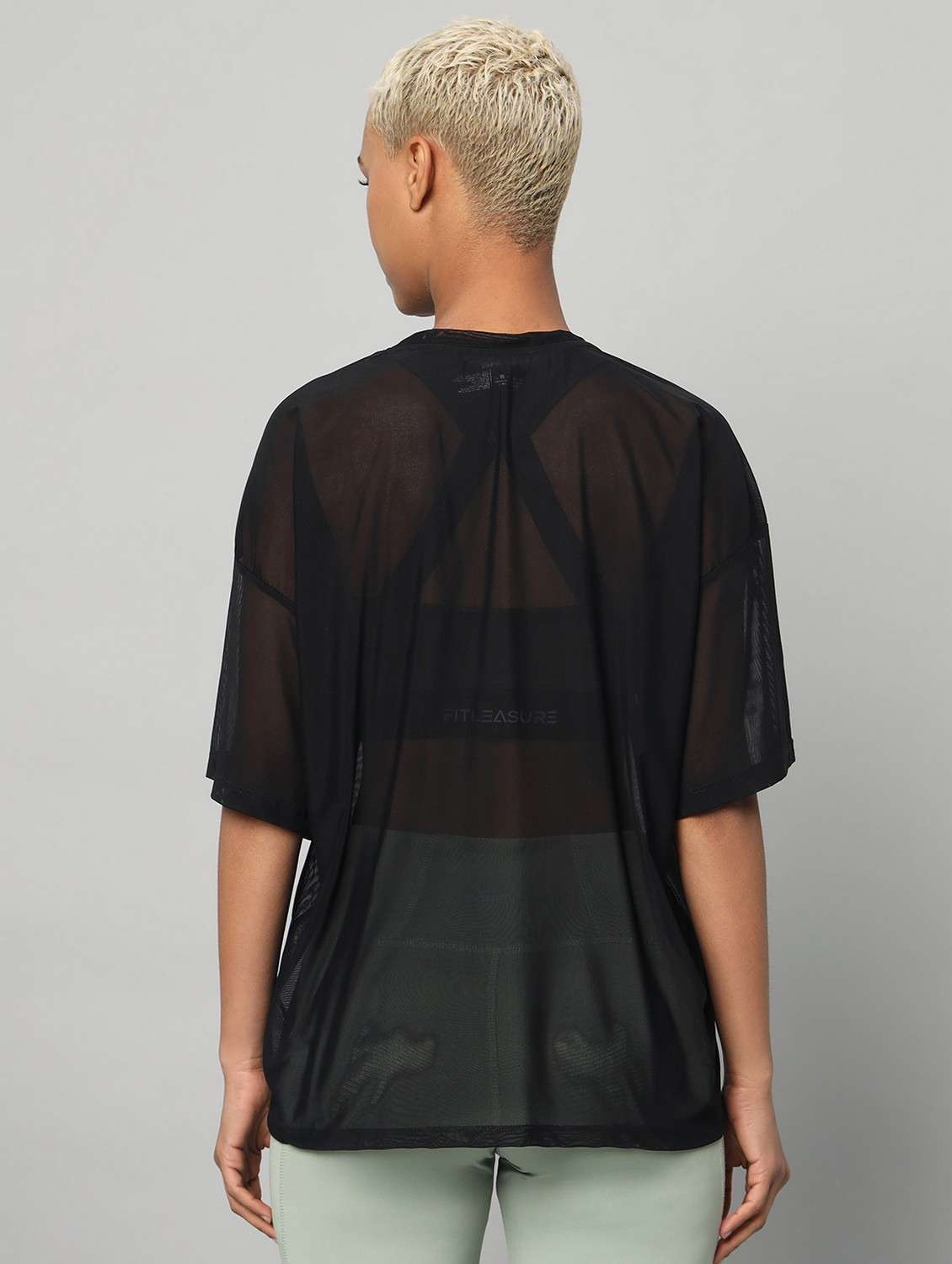 women printed relaxed fit mesh sports t-shirt - 21763296 -  Standard Image - 3