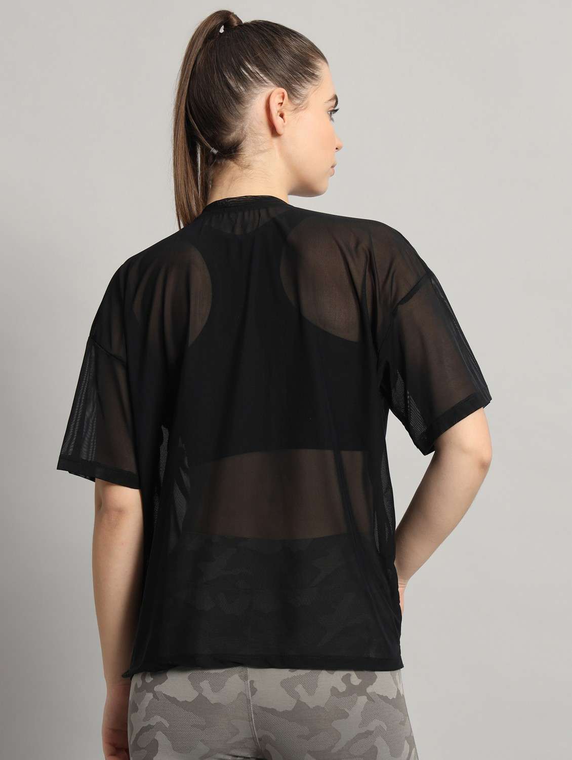 women black typographic round neck t-shirt - 21763300 -  Standard Image - 3