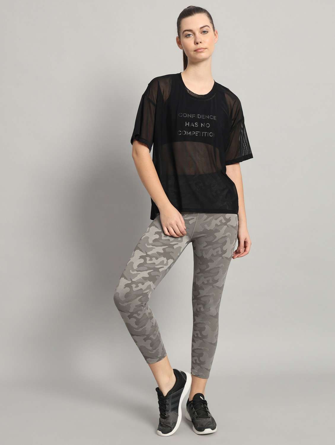 women black typographic round neck t-shirt - 21763300 -  Standard Image - 5