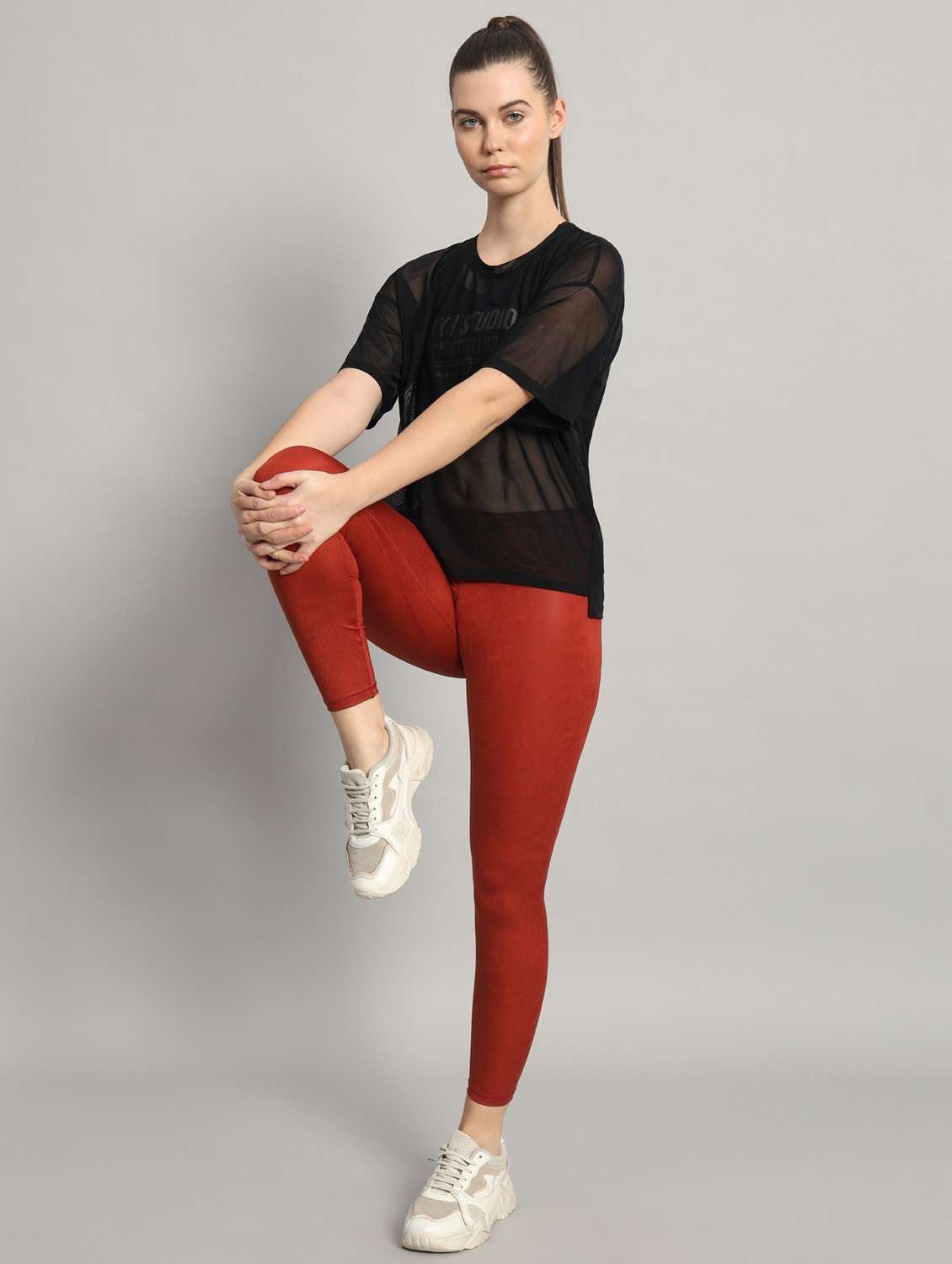 women black typographic round neck t-shirt - 21763303 -  Standard Image - 5