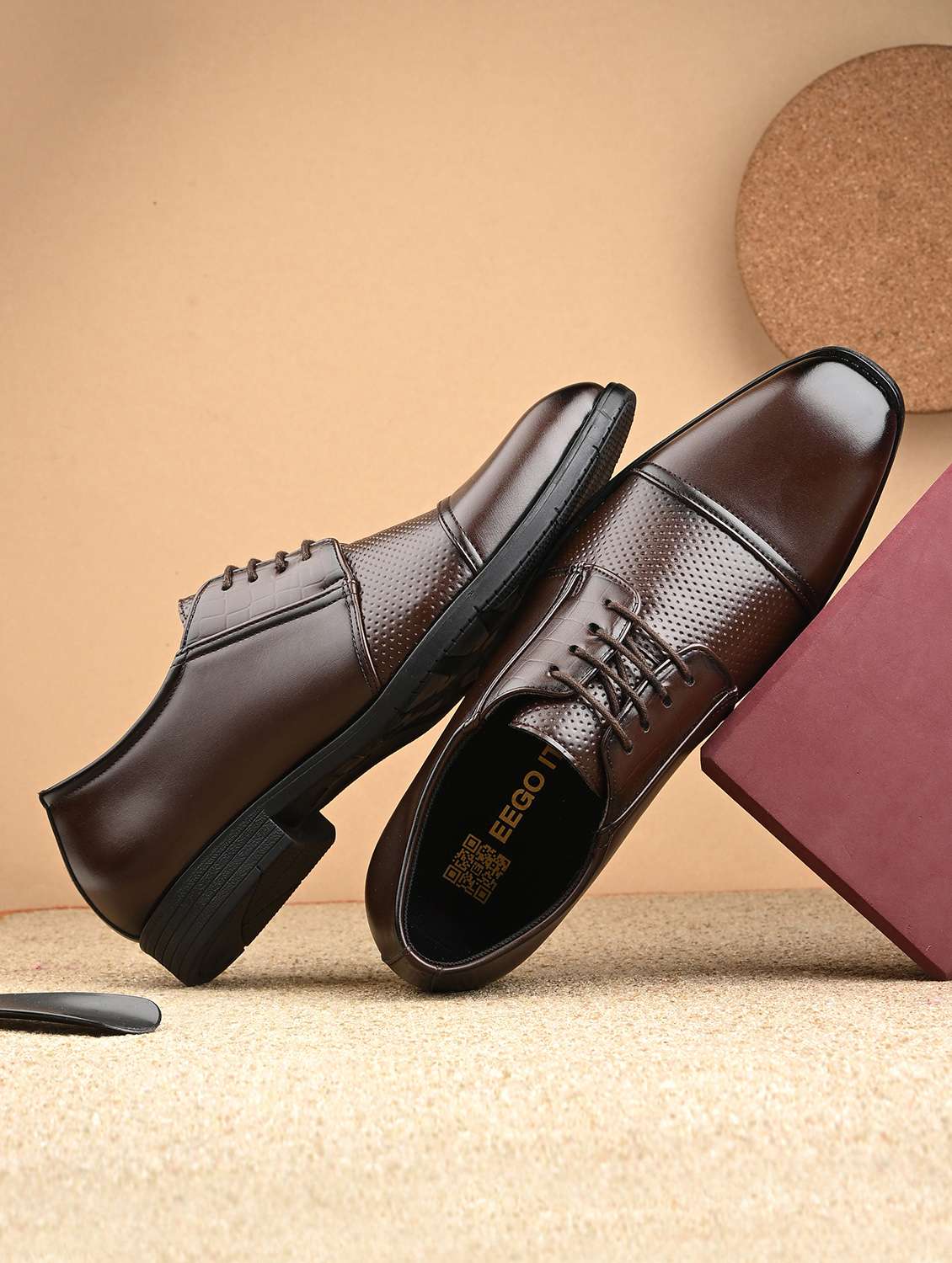 men brown lace-up derby - 21763313 -  Zoom Image - 0