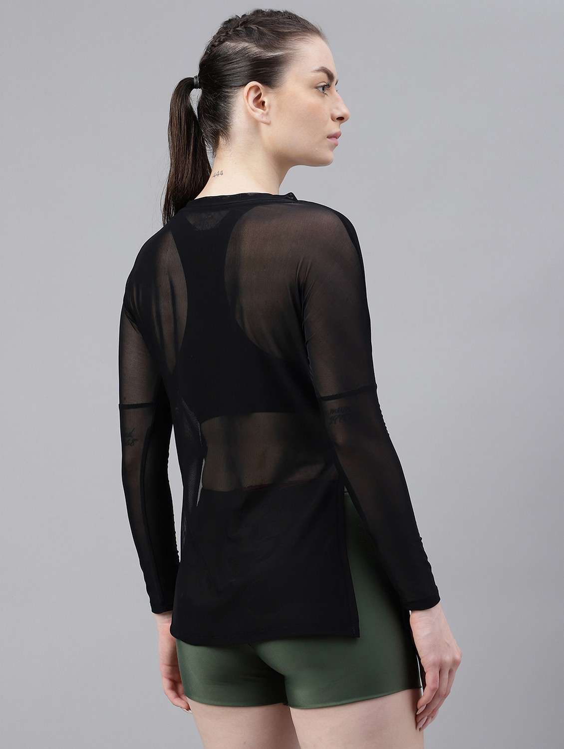 women black typographic long sleeve t-shirt - 21763353 - Standard Image - 3