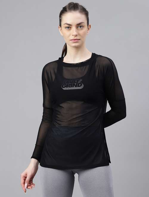 women black typographic long sleeve t-shirt - 21763356 - Standard Image - 0