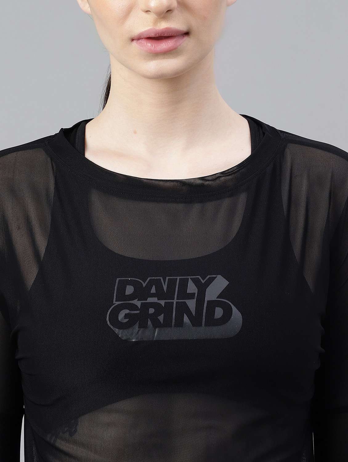 women black typographic long sleeve t-shirt - 21763356 - Standard Image - 5