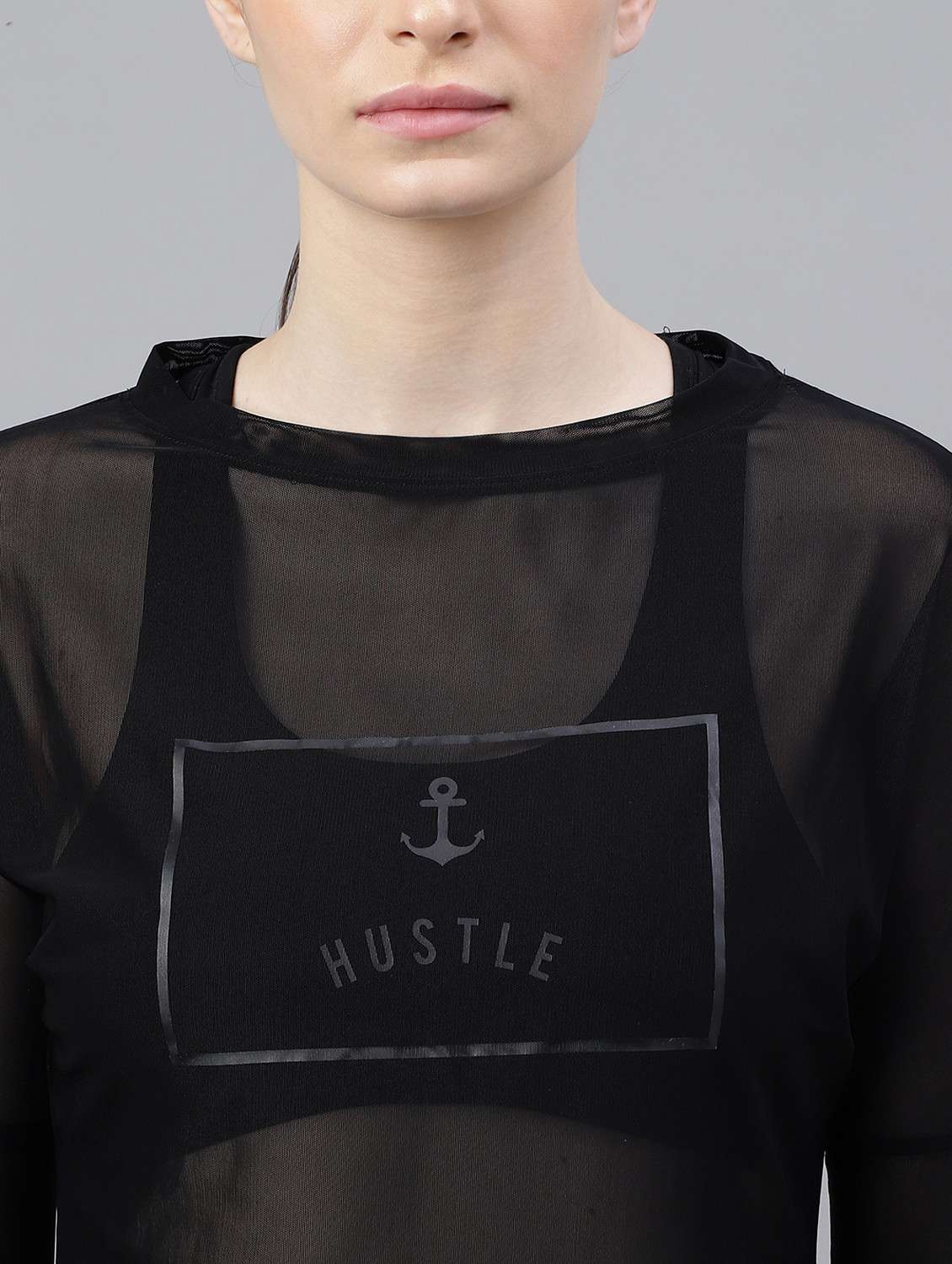 women printed long sleeves mesh sports t-shirt - 21763357 -  Standard Image - 5