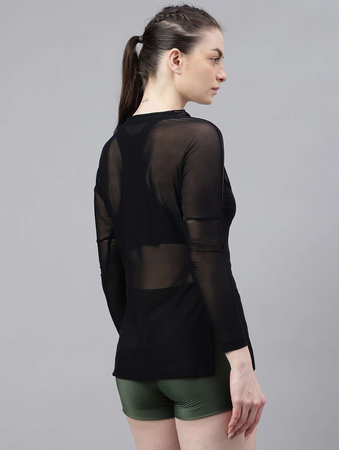 women black typographic long sleeve t-shirt - 21763363 - Standard Image - 3