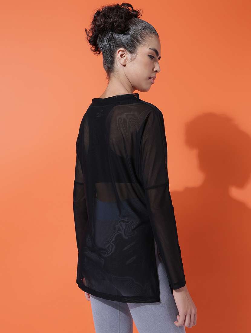 Women Printed See Through Sports T-shirt - 21763366 -  Standard Image - 3