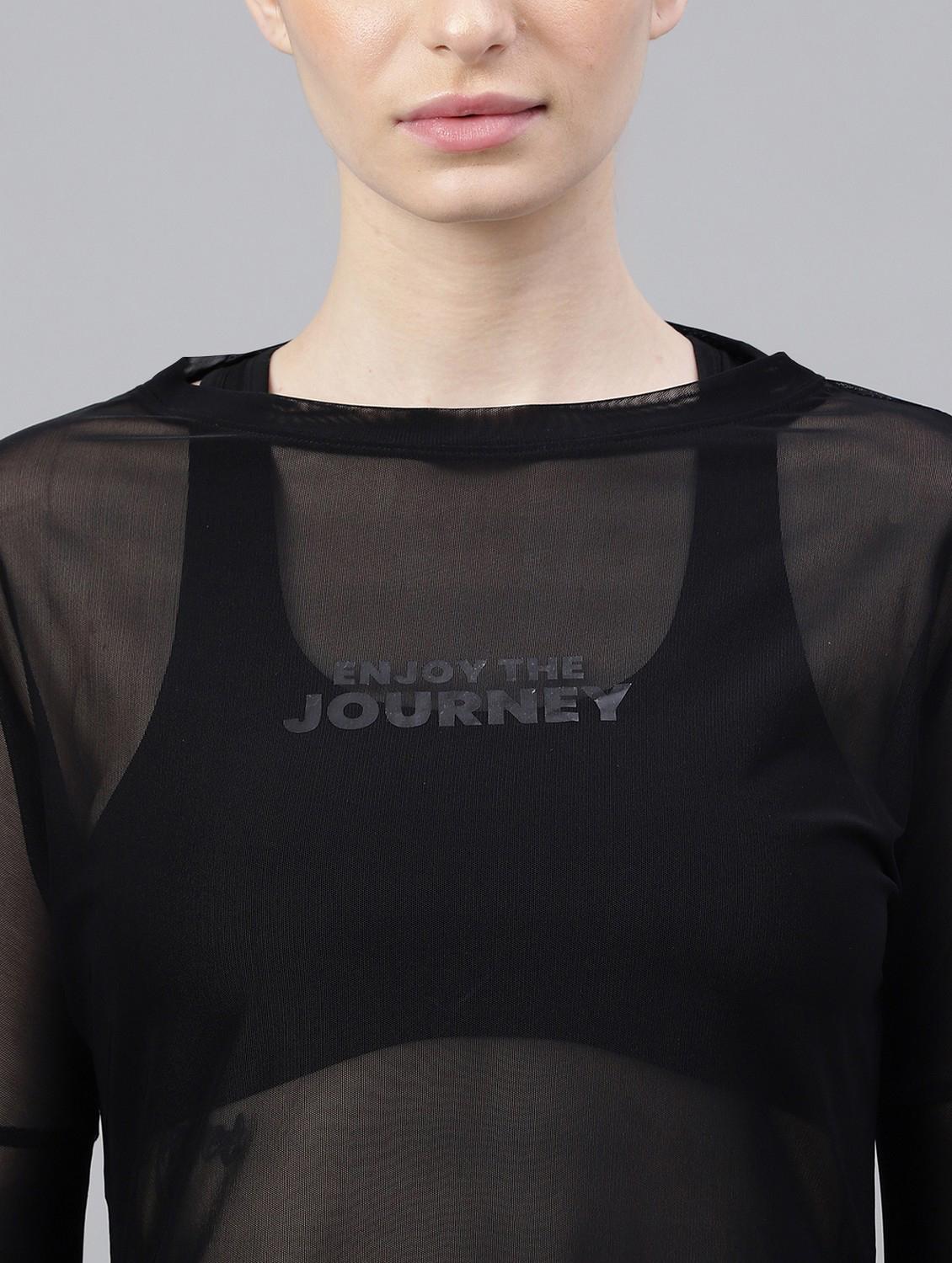 women printed long sleeves mesh sports t-shirt - 21763369 - Standard Image - 5