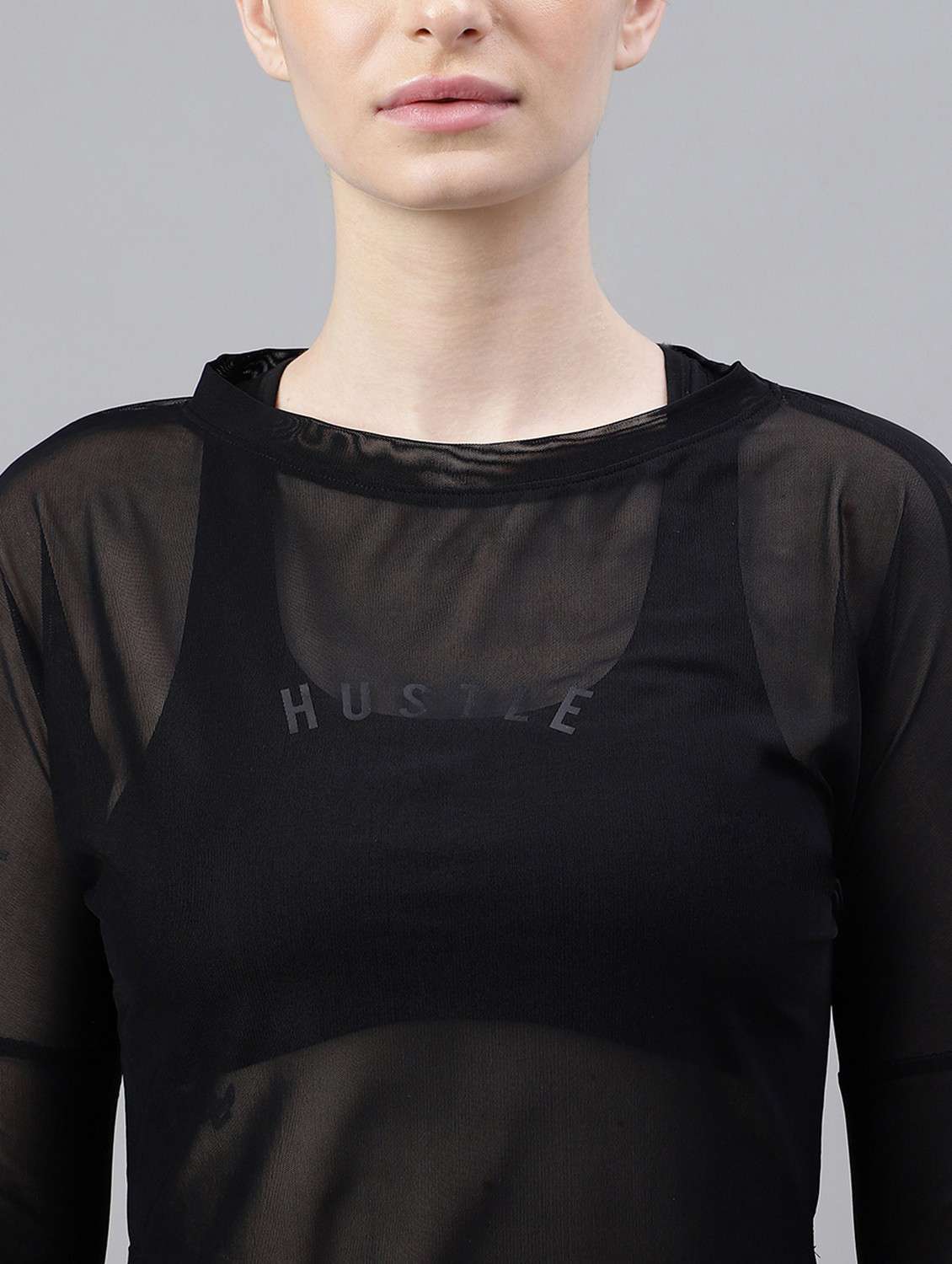 women printed long sleeves mesh sports t-shirt - 21763373 -  Standard Image - 5