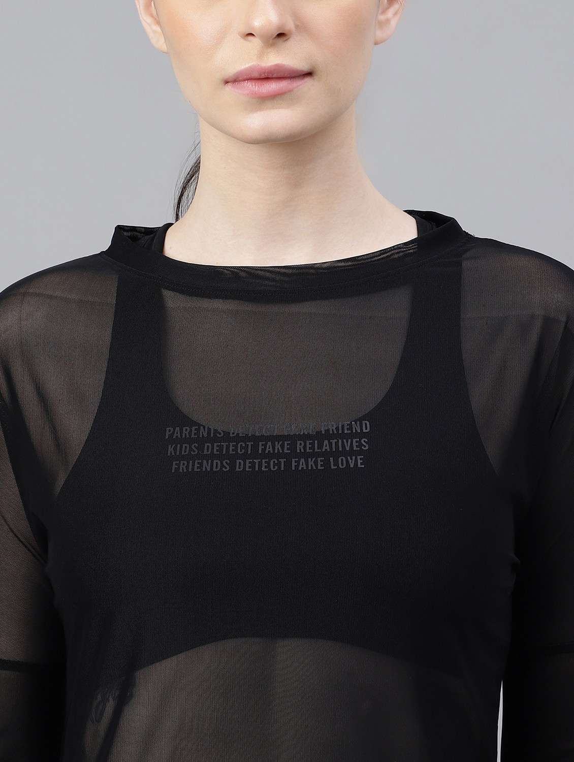 women black typographic long sleeve t-shirt - 21763375 -  Standard Image - 5