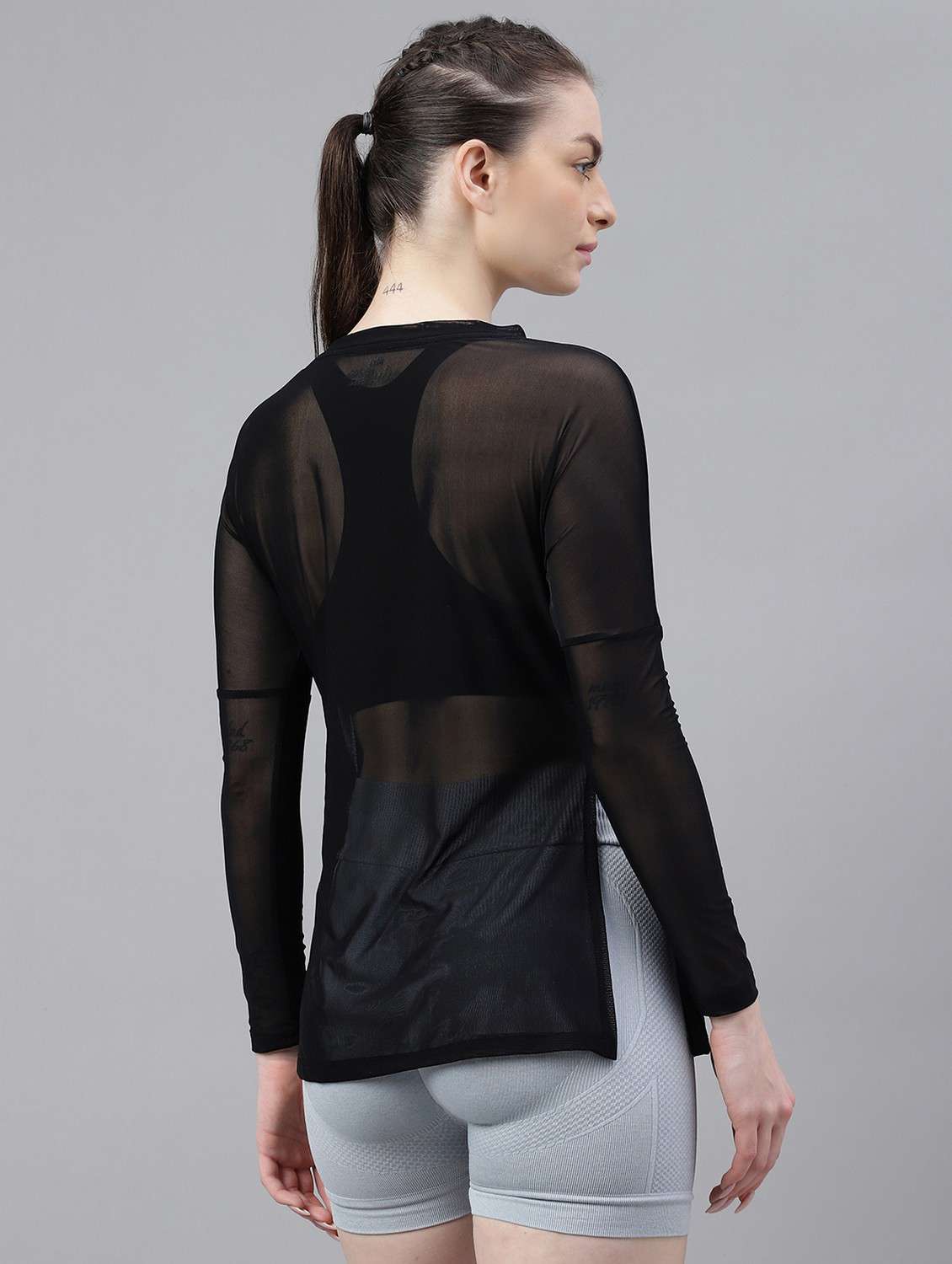 women black typographic long sleeve sport t-shirt - 21763376 - Standard Image - 3