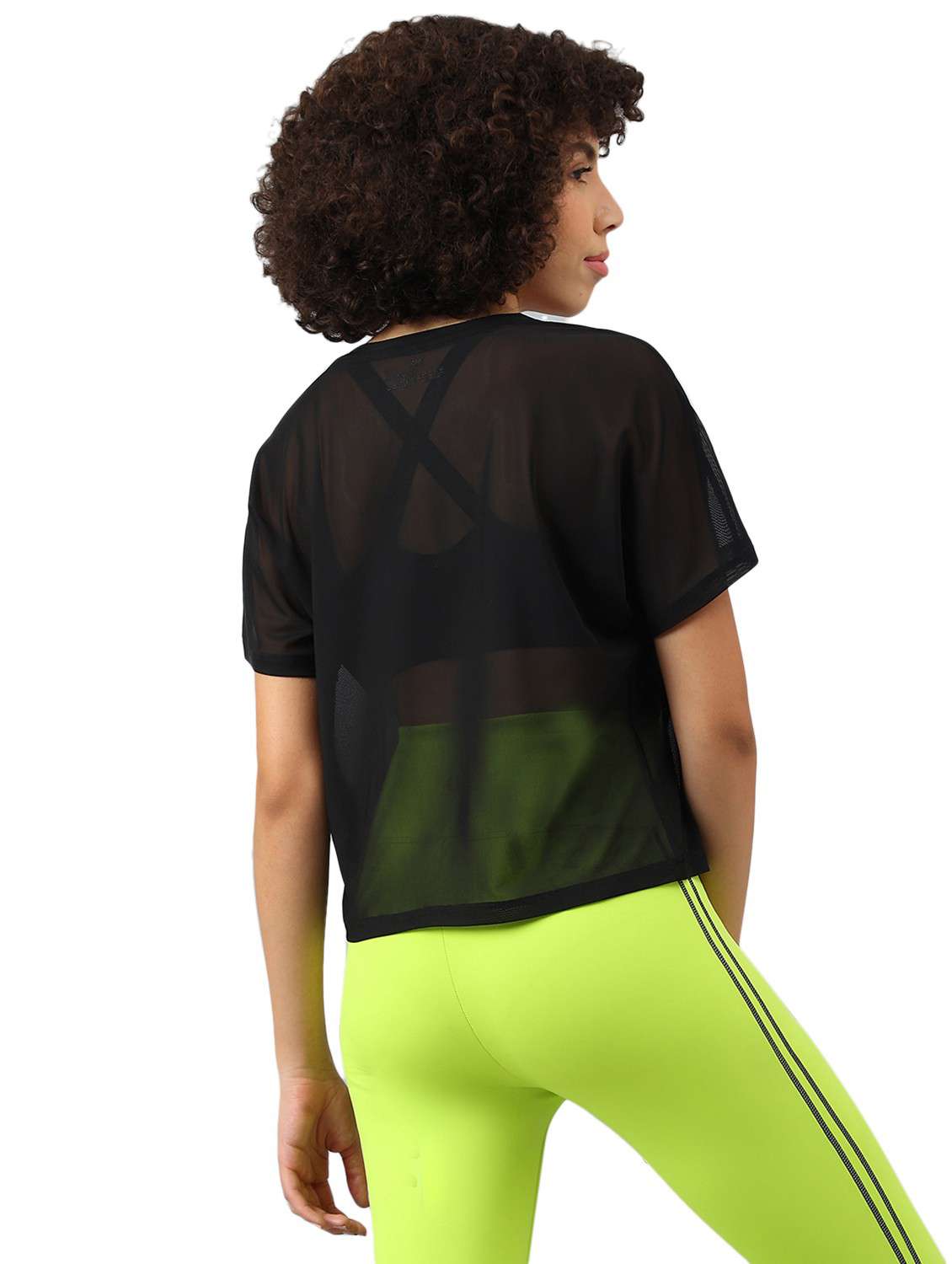 women black typographic round neck sport t-shirt - 21763377 -  Standard Image - 3