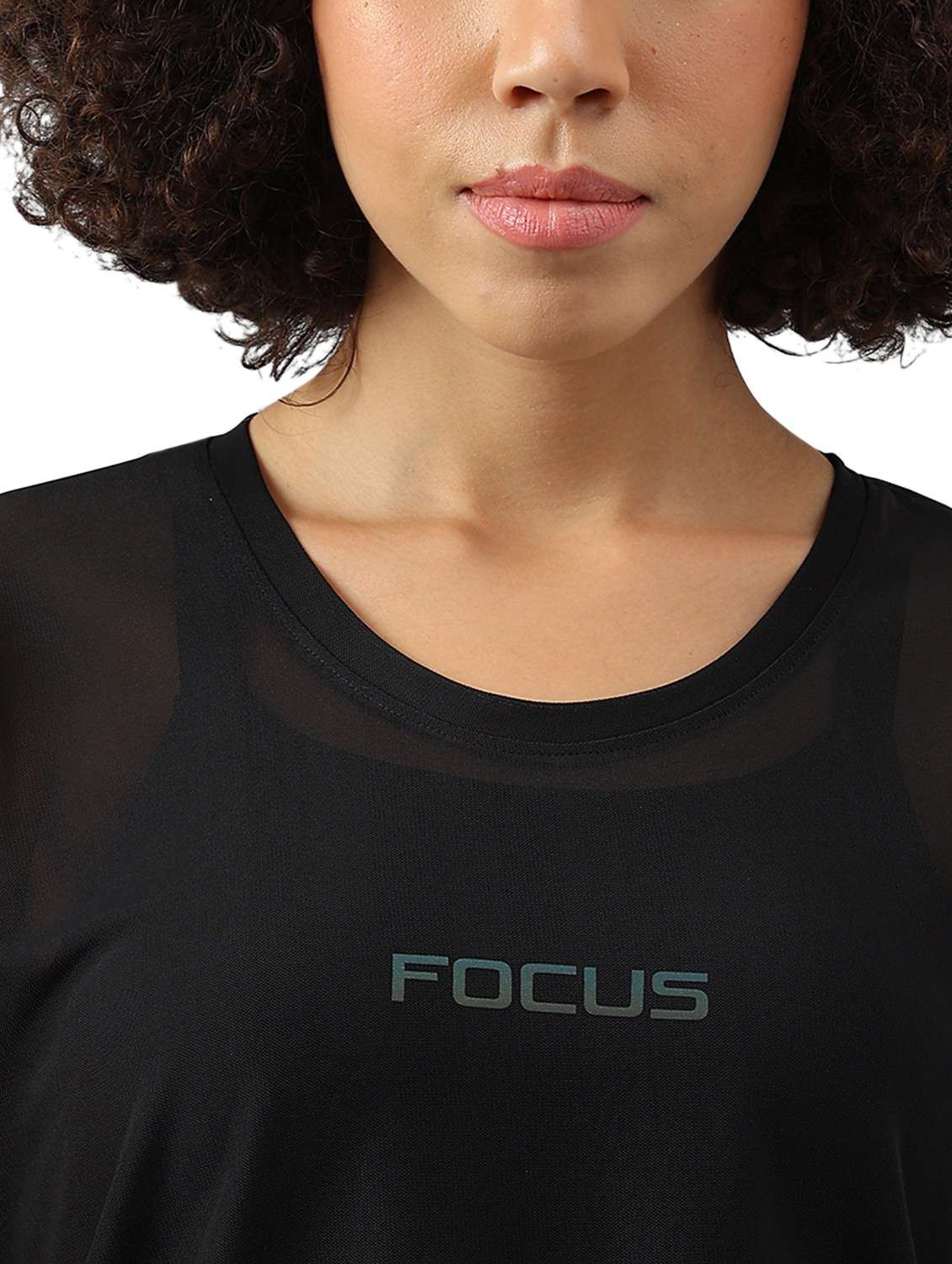 women black typographic round neck sport t-shirt - 21763377 -  Standard Image - 5