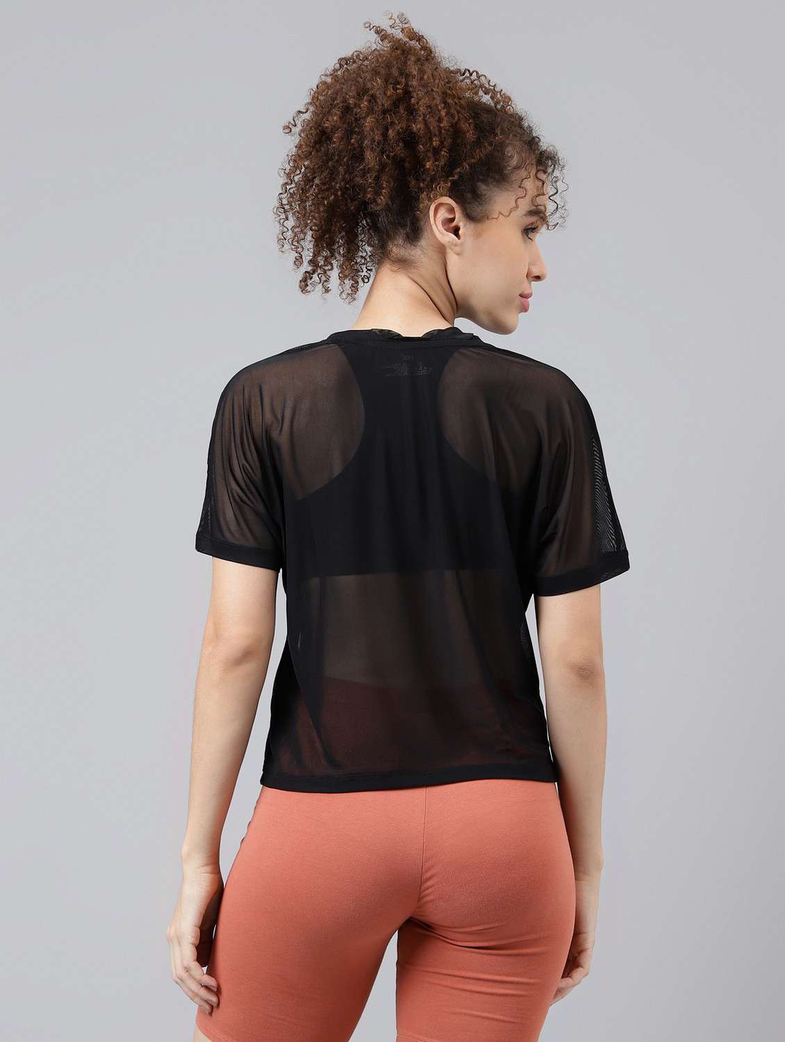 women typographic printed mesh sports t-shirt - 21763380 -  Standard Image - 3