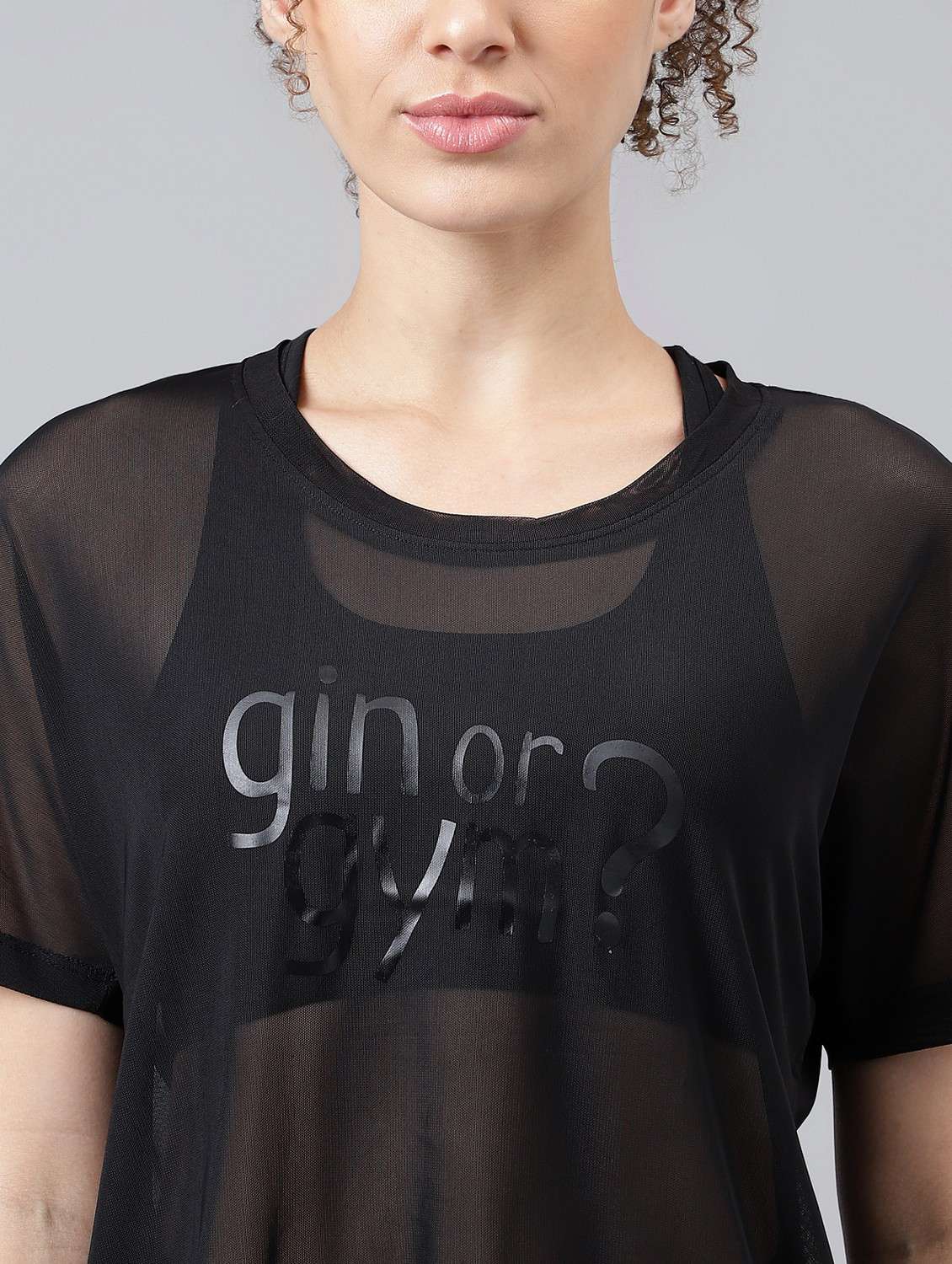 women typographic printed mesh sports t-shirt - 21763384 -  Standard Image - 5