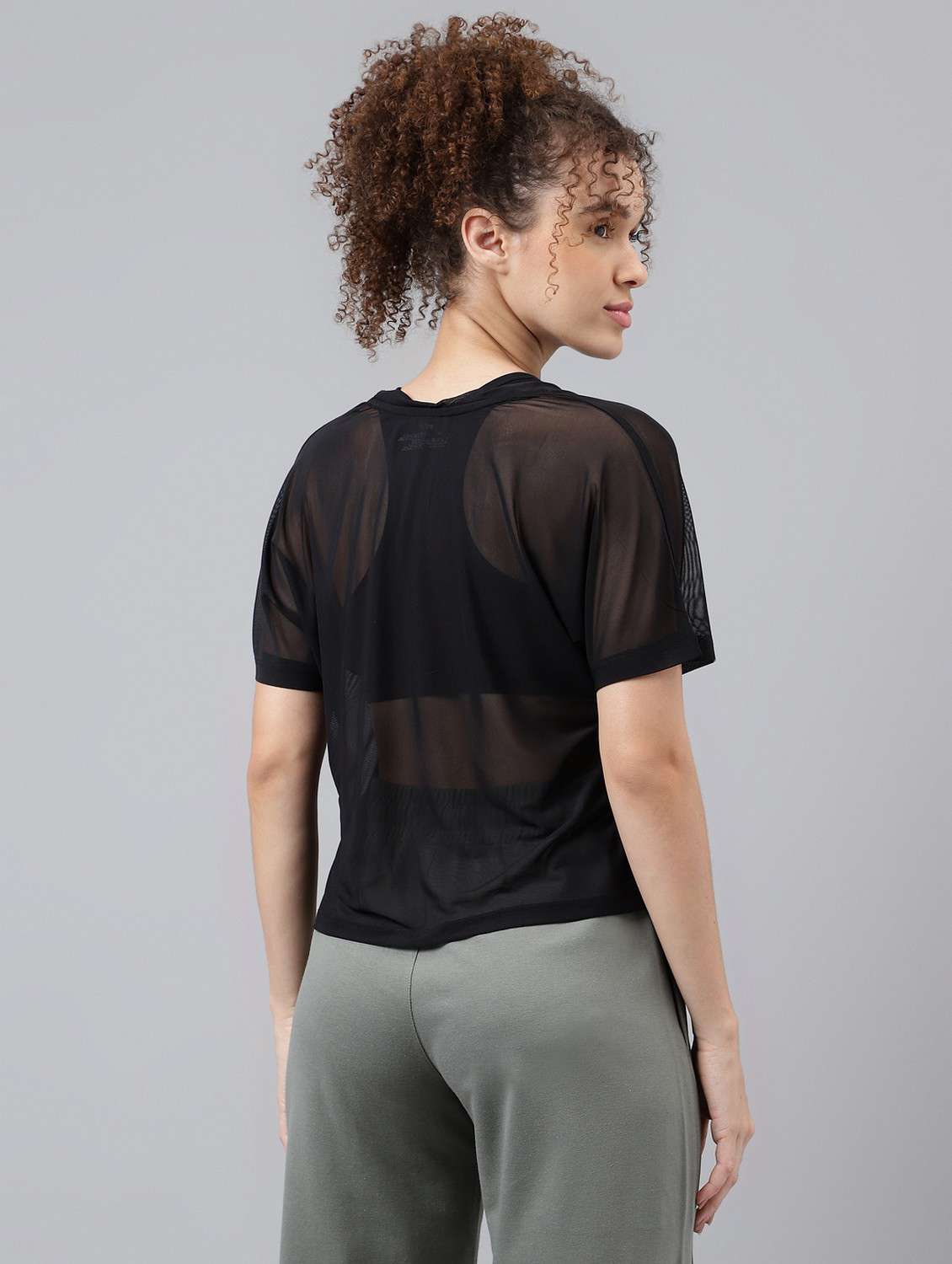 women typographic printed mesh sports t-shirt - 21763387 -  Standard Image - 3