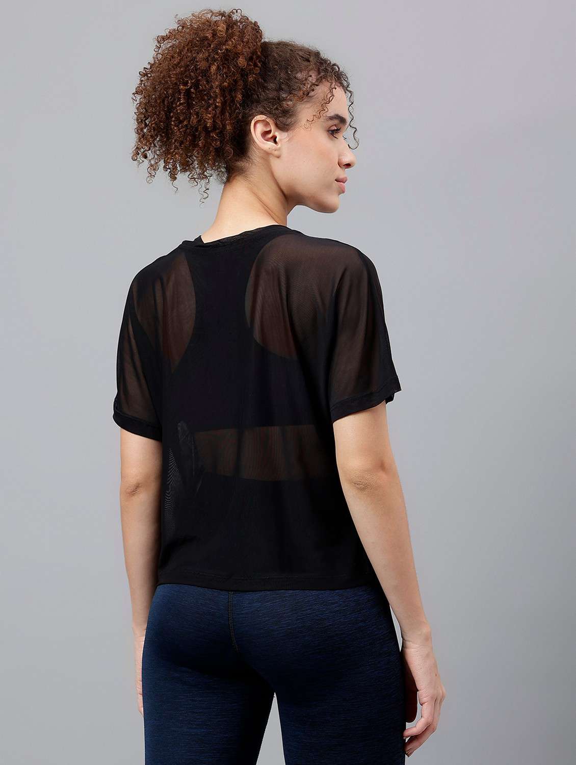 women typographic printed mesh sports t-shirt - 21763394 -  Standard Image - 3