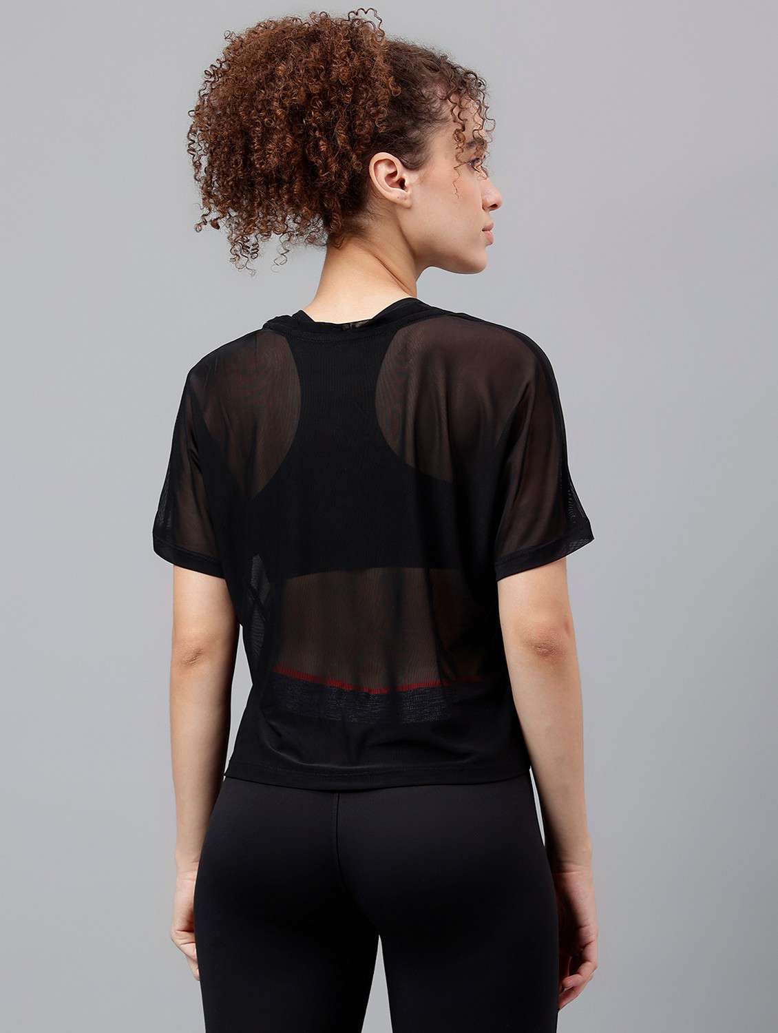 women typographic printed mesh sports t-shirt - 21763395 - Standard Image - 3