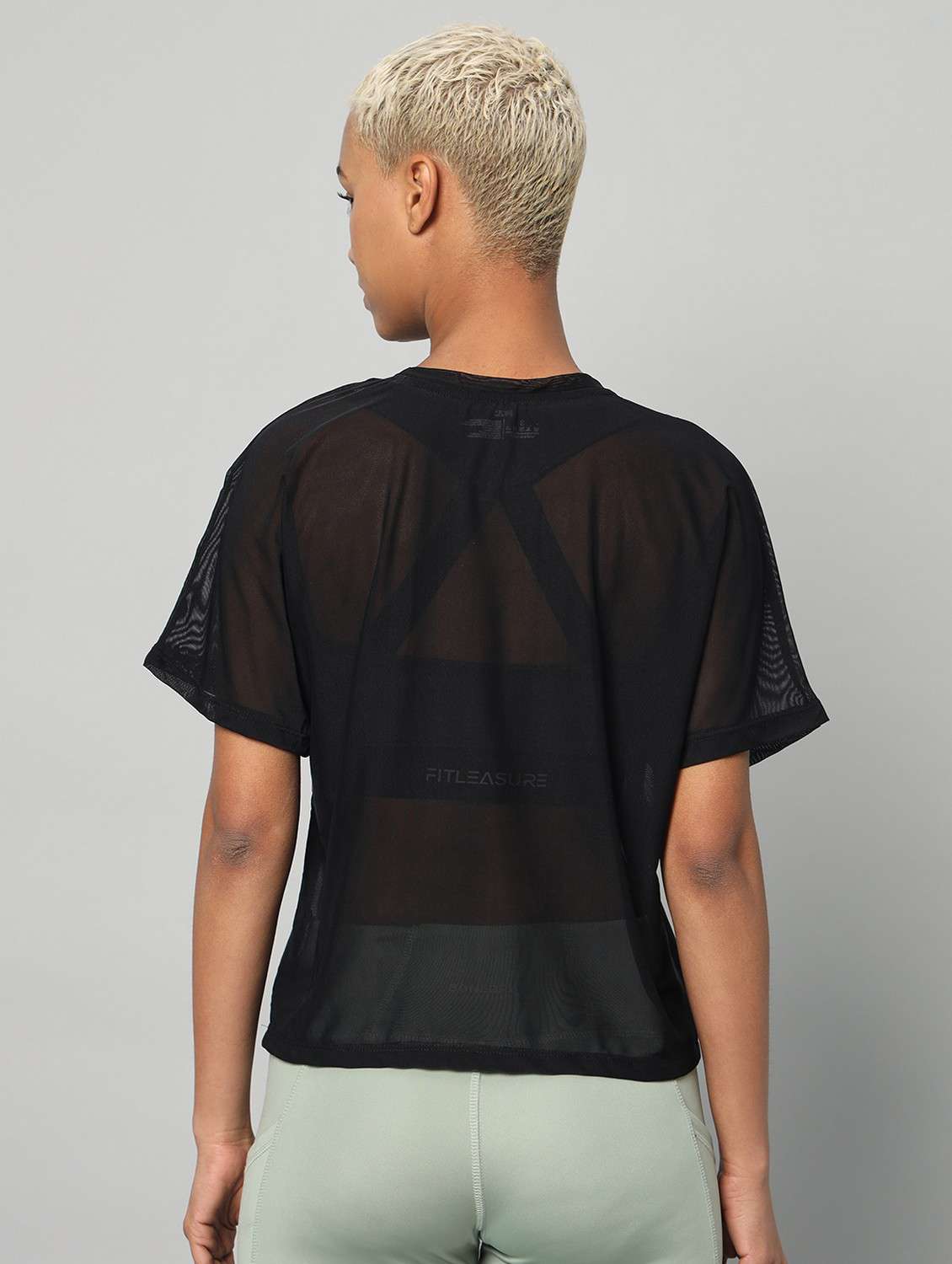 women typographic printed mesh sports t-shirt - 21763410 - Standard Image - 3