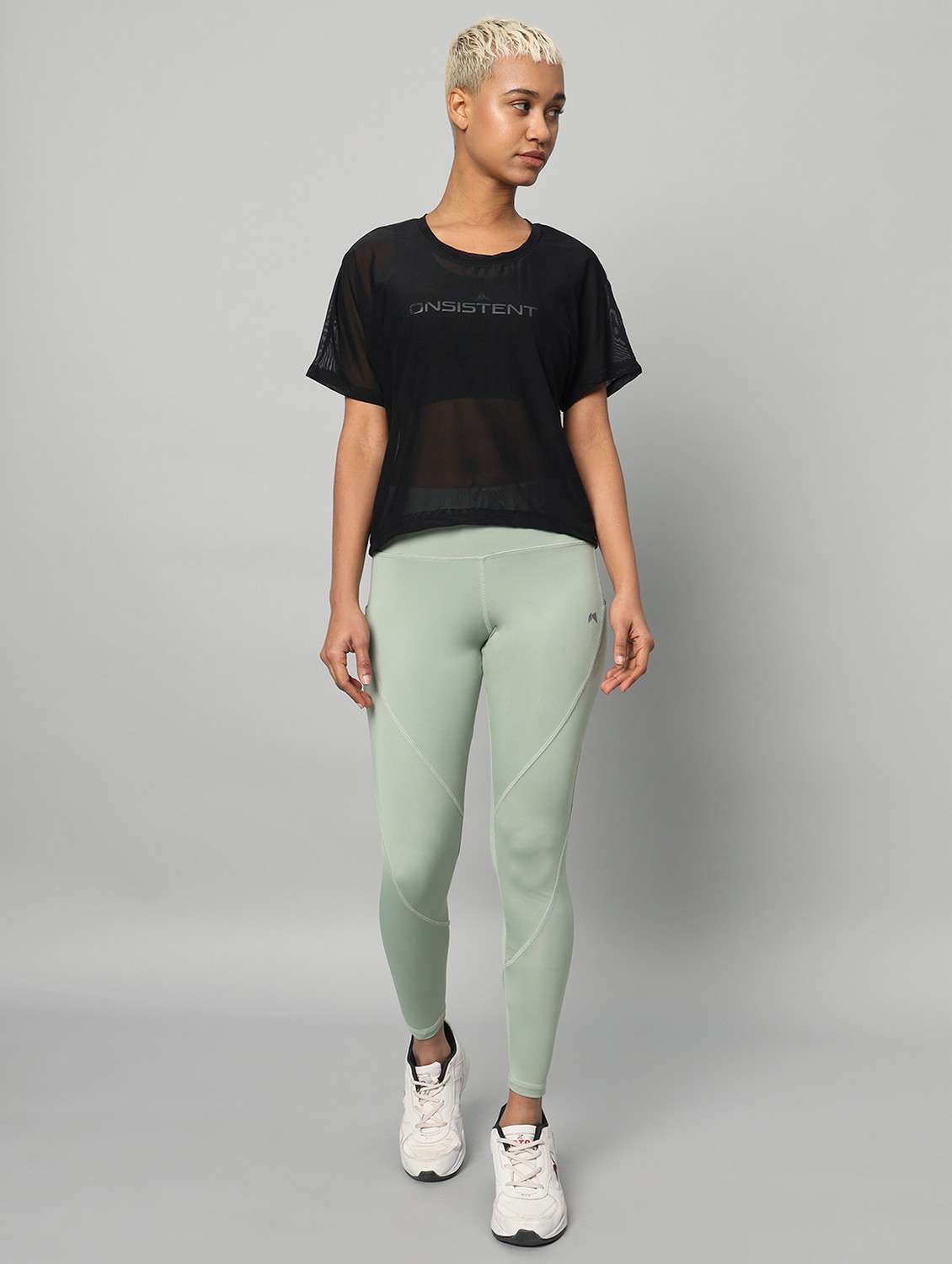 women typographic printed mesh sports t-shirt - 21763410 - Standard Image - 5