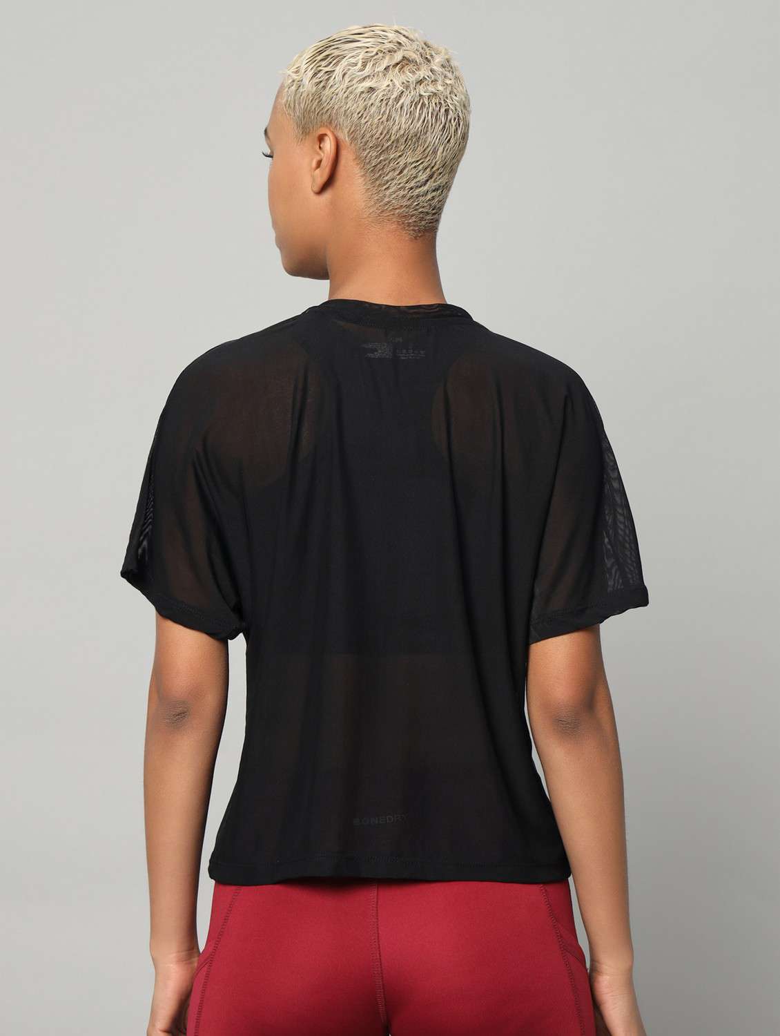 women typographic printed mesh sports t-shirt - 21763417 -  Standard Image - 3