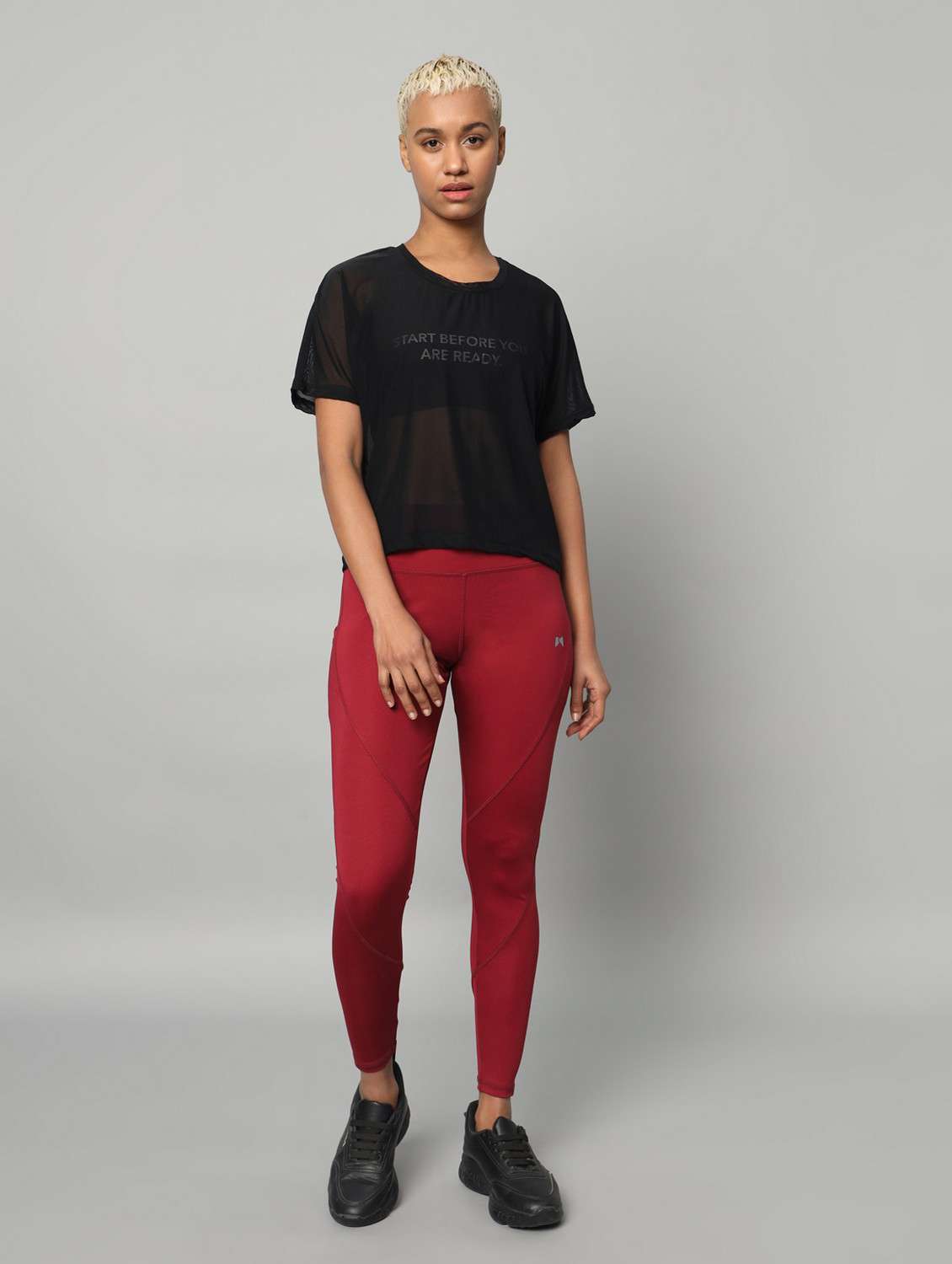 women typographic printed mesh sports t-shirt - 21763417 -  Standard Image - 5