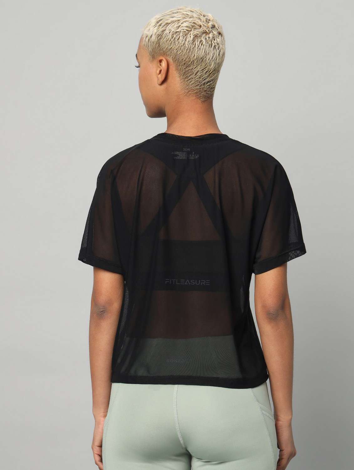 women typographic printed mesh sports t-shirt - 21763419 -  Standard Image - 3