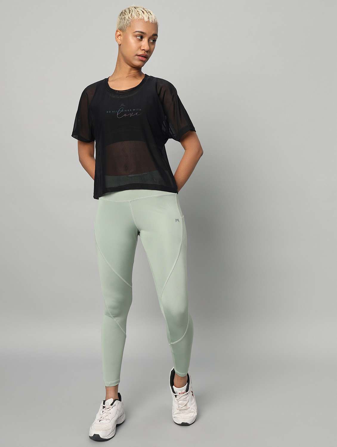 women typographic printed mesh sports t-shirt - 21763419 -  Standard Image - 5