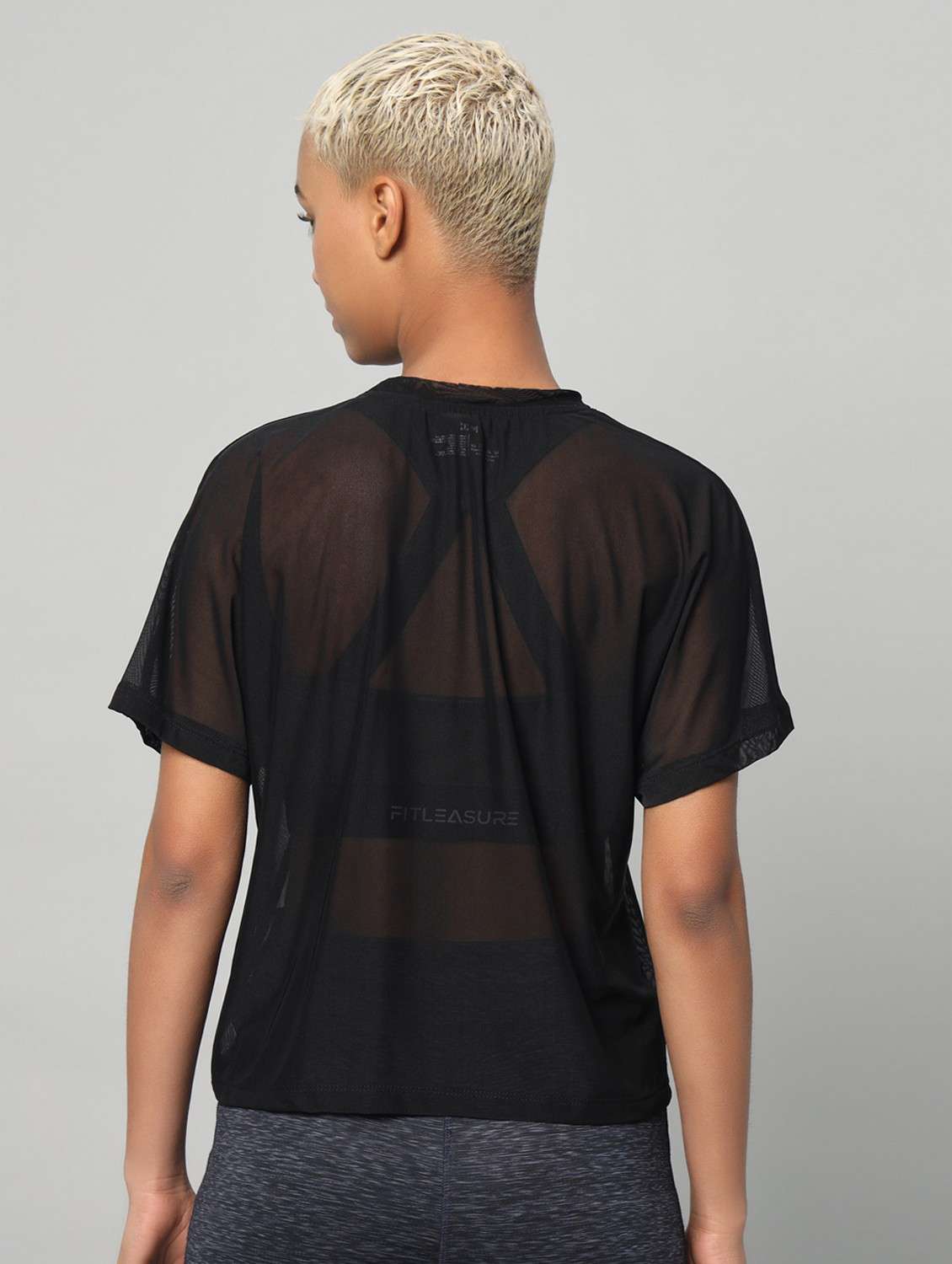 women typographic printed mesh sports t-shirt - 21763420 -  Standard Image - 3