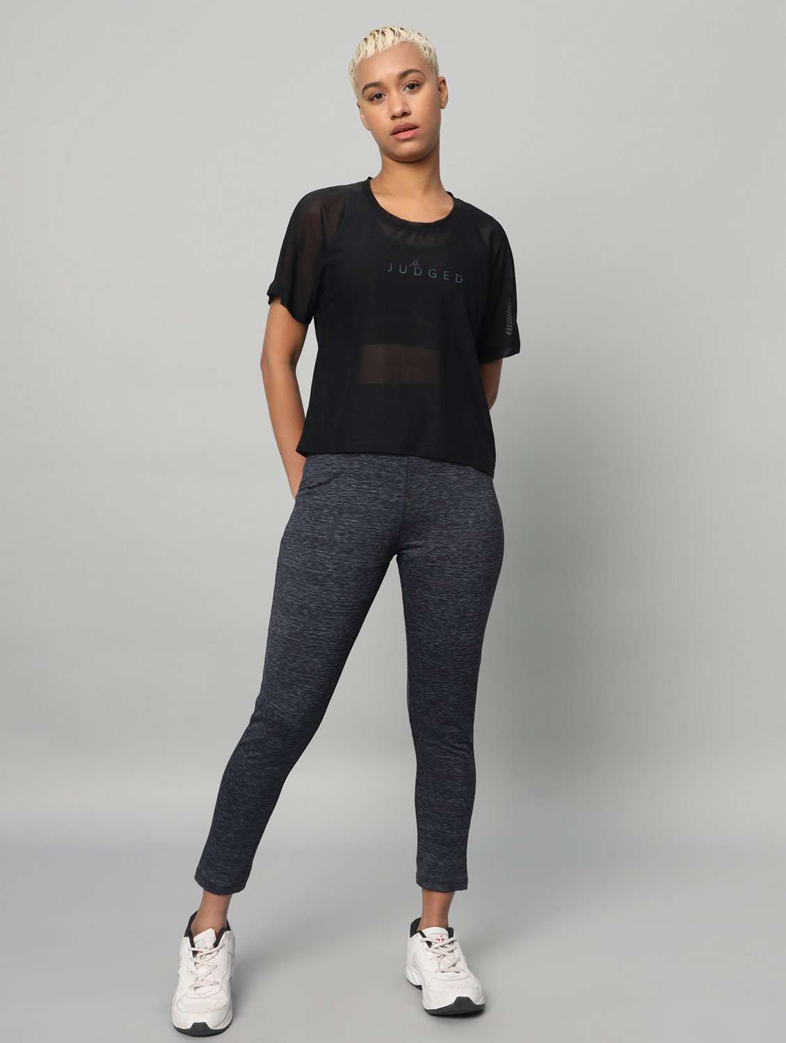 women typographic printed mesh sports t-shirt - 21763420 -  Standard Image - 5