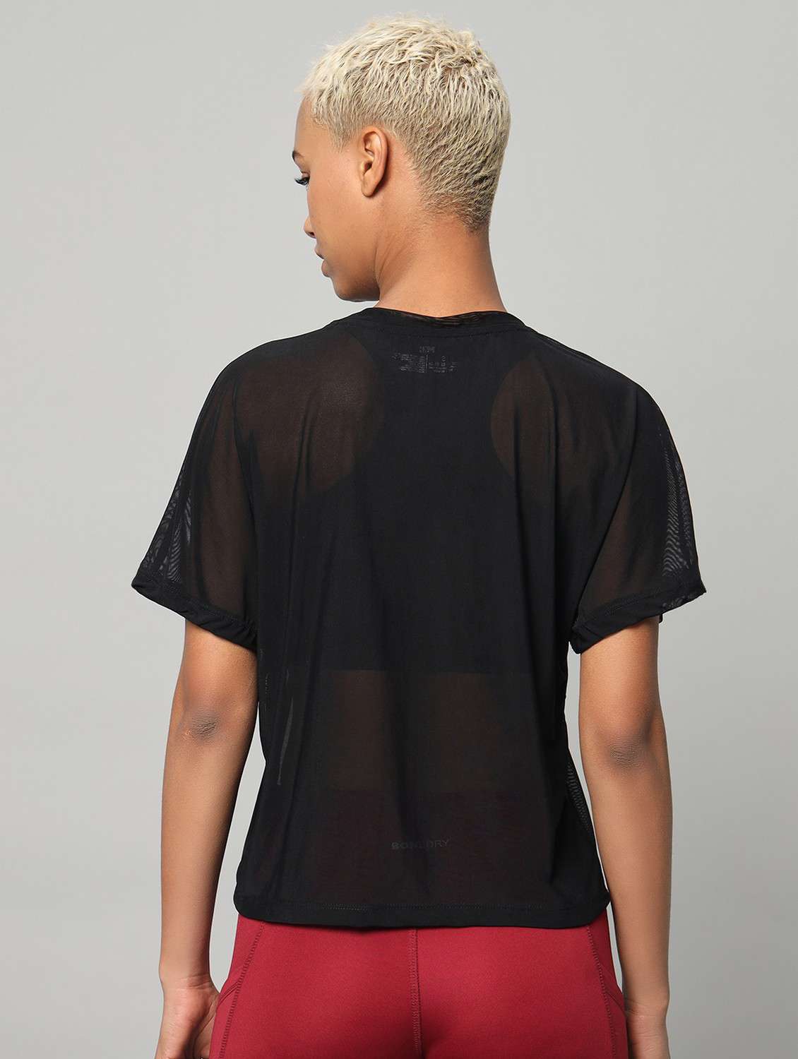 women typographic printed mesh sports t-shirt - 21763421 -  Standard Image - 3