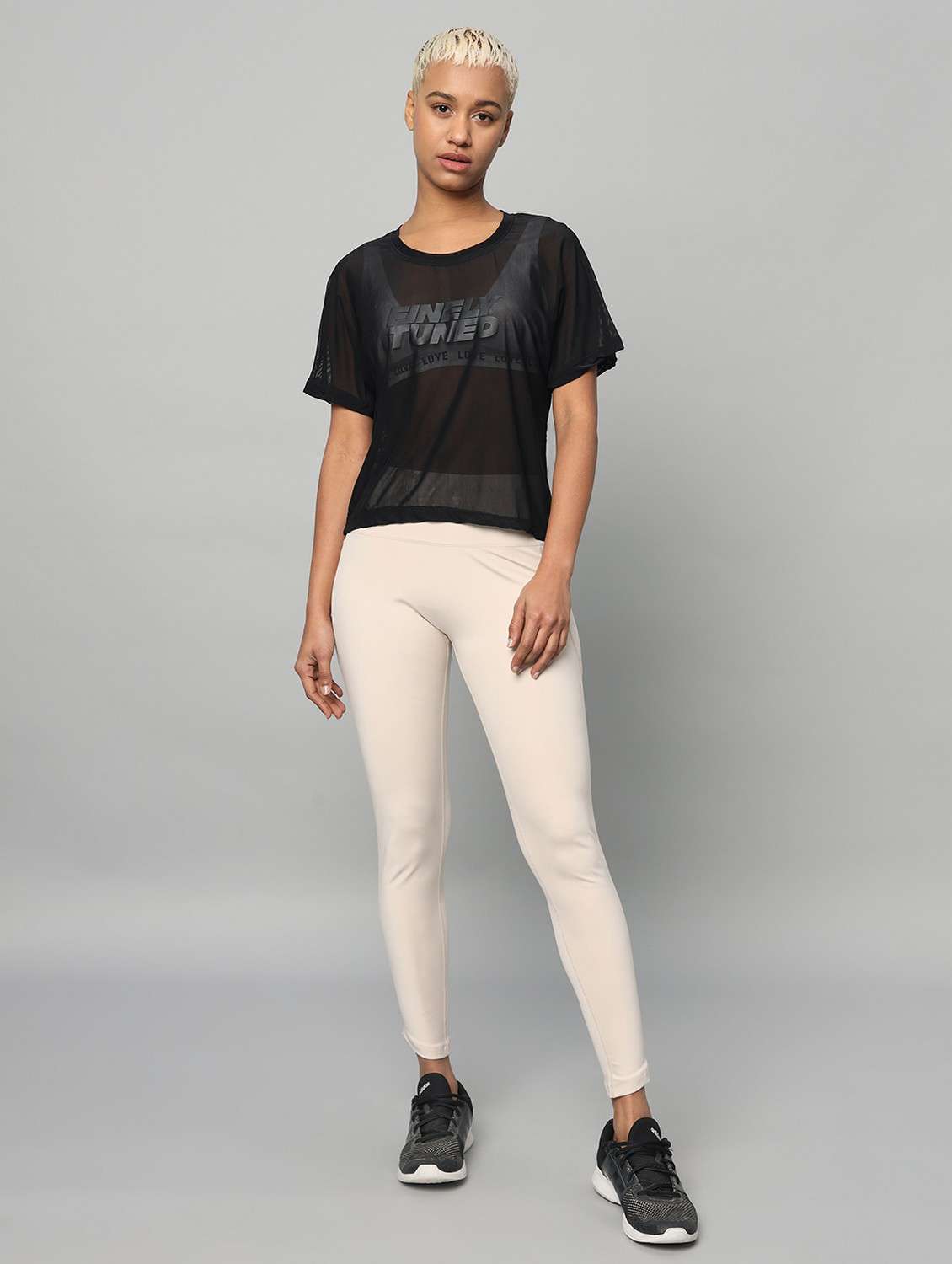 women typographic printed mesh sports t-shirt - 21763423 -  Standard Image - 5