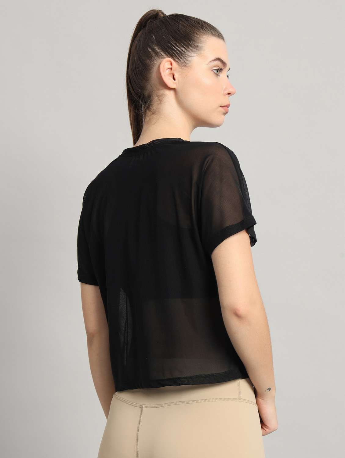 women typographic printed mesh sports t-shirt - 21763425 -  Standard Image - 3