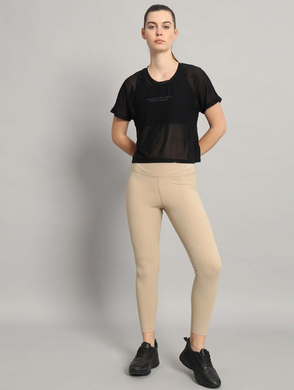 women typographic printed mesh sports t-shirt - 21763425 -  Standard Image - 5