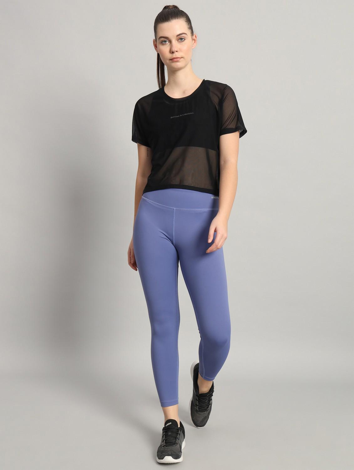 women black typographic round neck sport t-shirt - 21763426 - Standard Image - 5