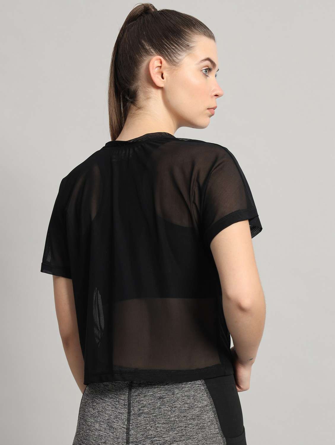 women typographic printed mesh sports t-shirt - 21763427 -  Standard Image - 3