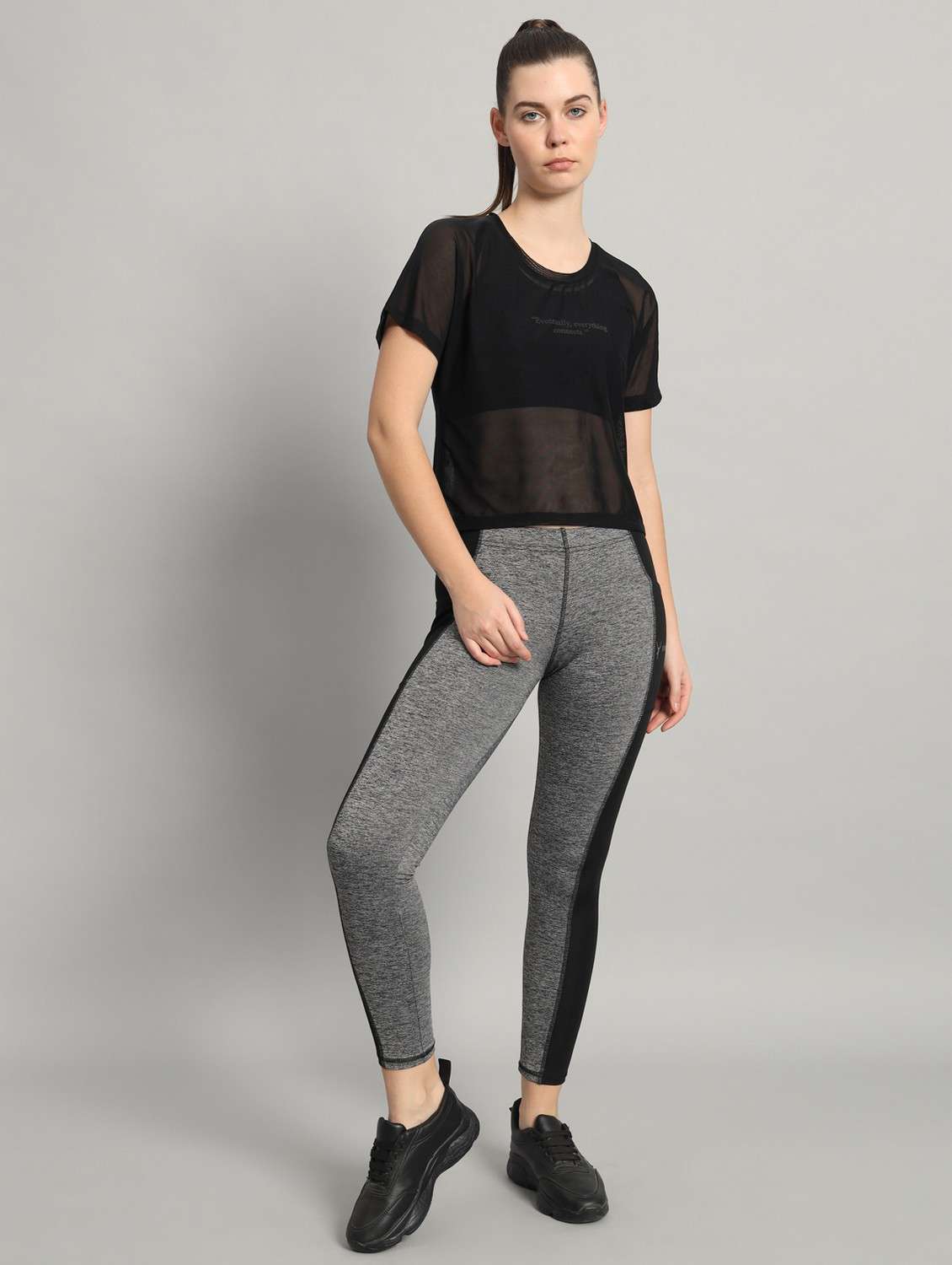 women typographic printed mesh sports t-shirt - 21763427 -  Standard Image - 5