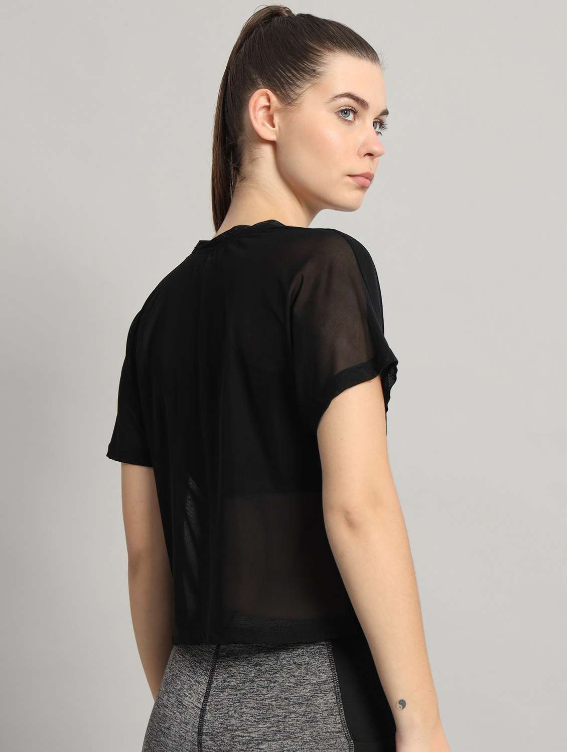 women typographic printed mesh sports t-shirt - 21763428 -  Standard Image - 3