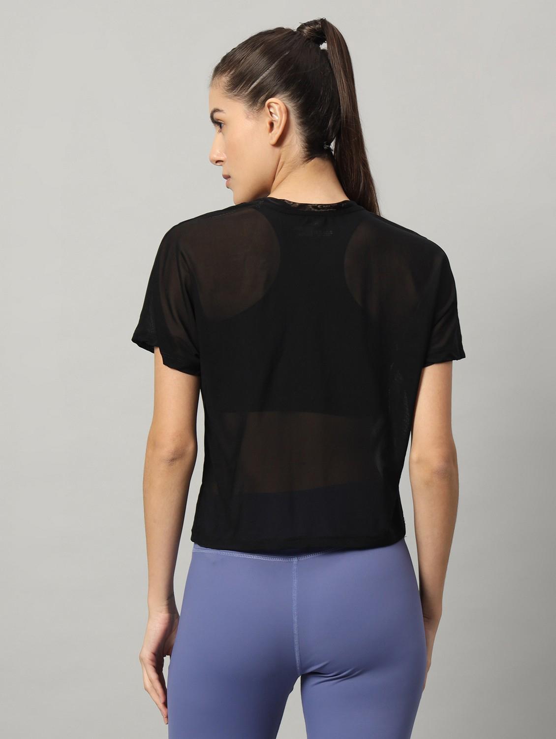 women typographic printed mesh sports t-shirt - 21763434 - Standard Image - 3