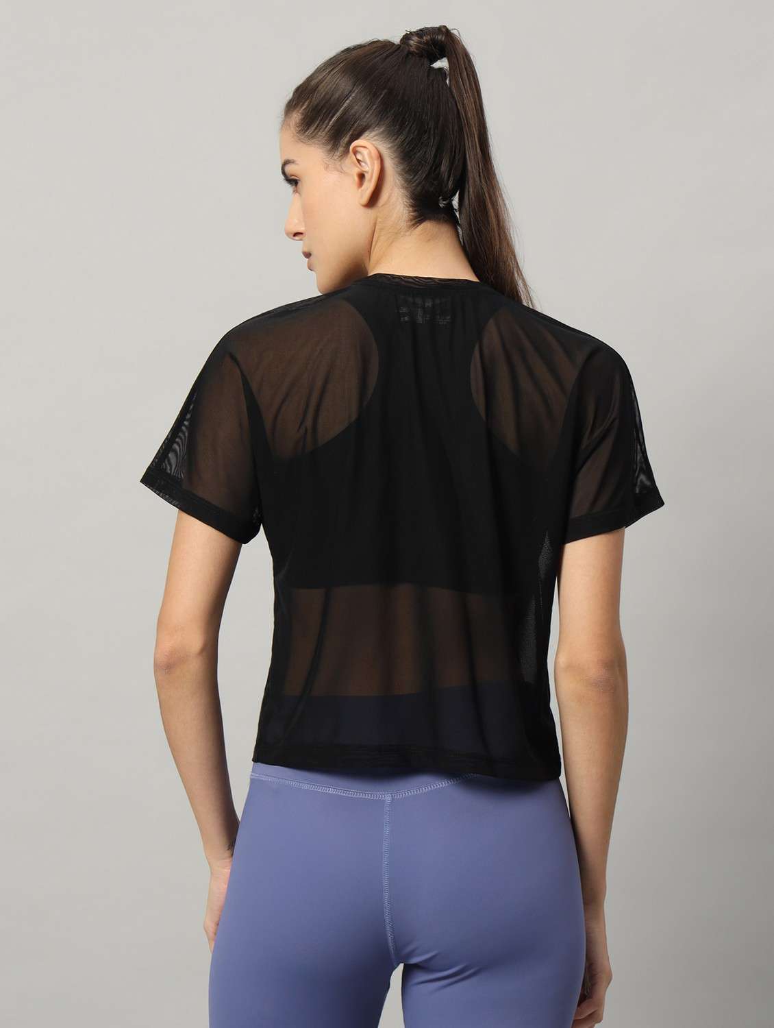 women typographic printed mesh sports t-shirt - 21763436 -  Standard Image - 3