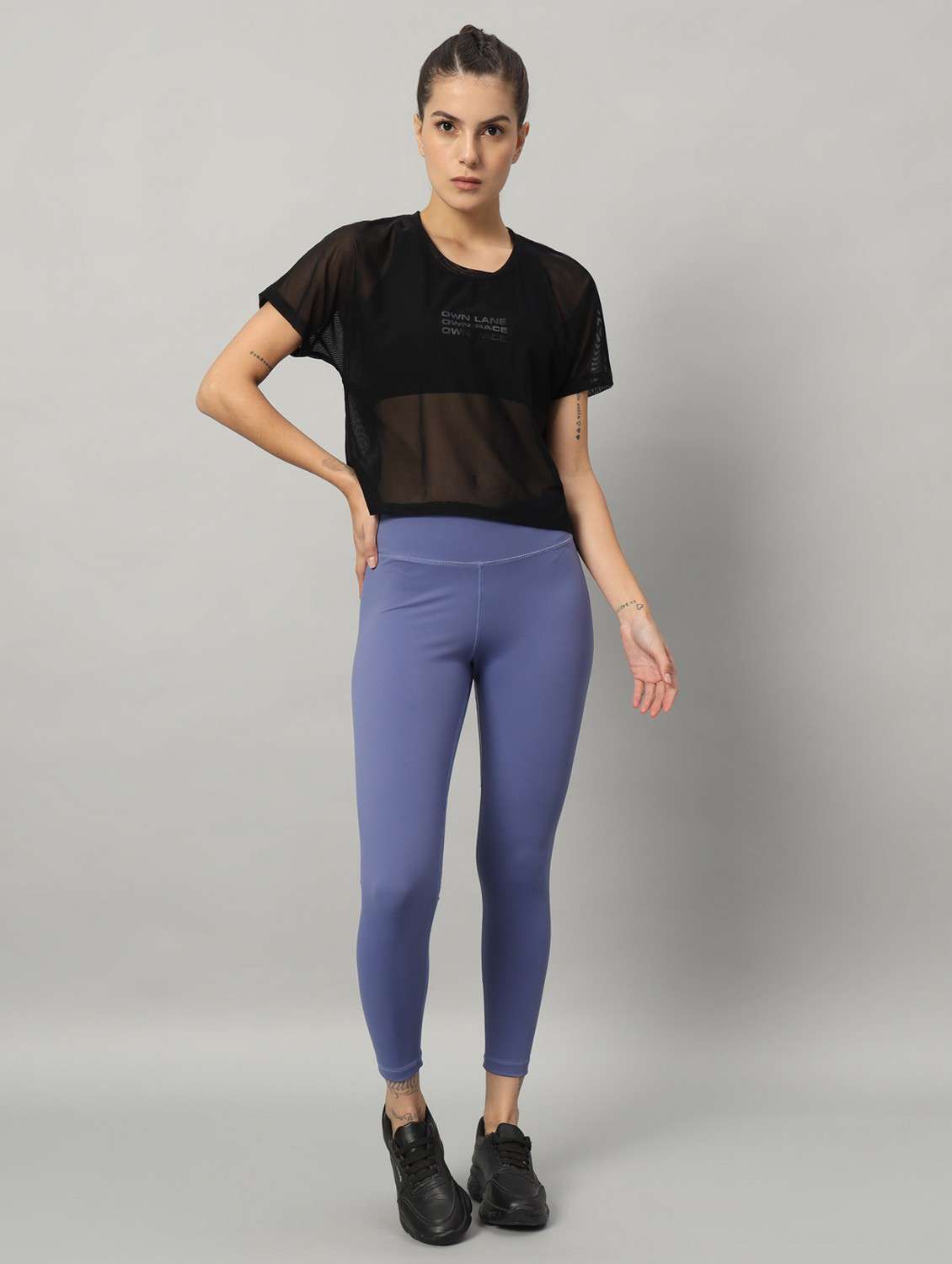 women typographic printed mesh sports t-shirt - 21763436 -  Standard Image - 5