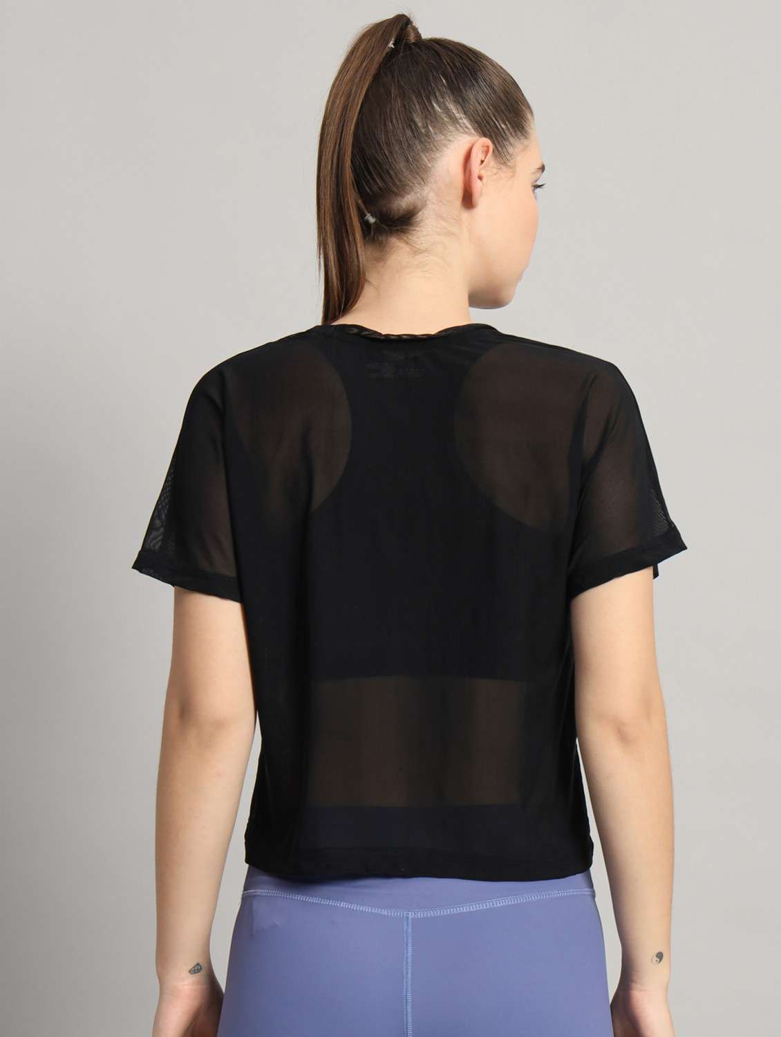 women typographic printed mesh sports t-shirt - 21763443 -  Standard Image - 3